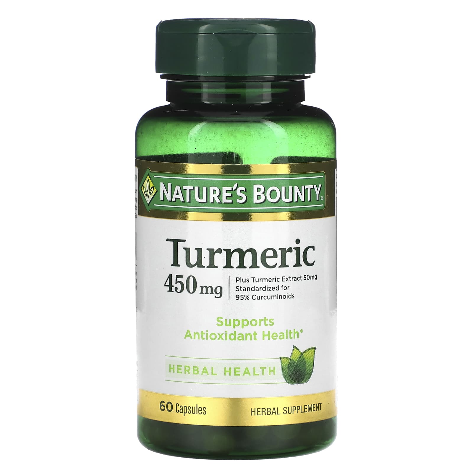 Nature's Bounty, Turmeric, 450 mg, 60 Capsules - Image 1