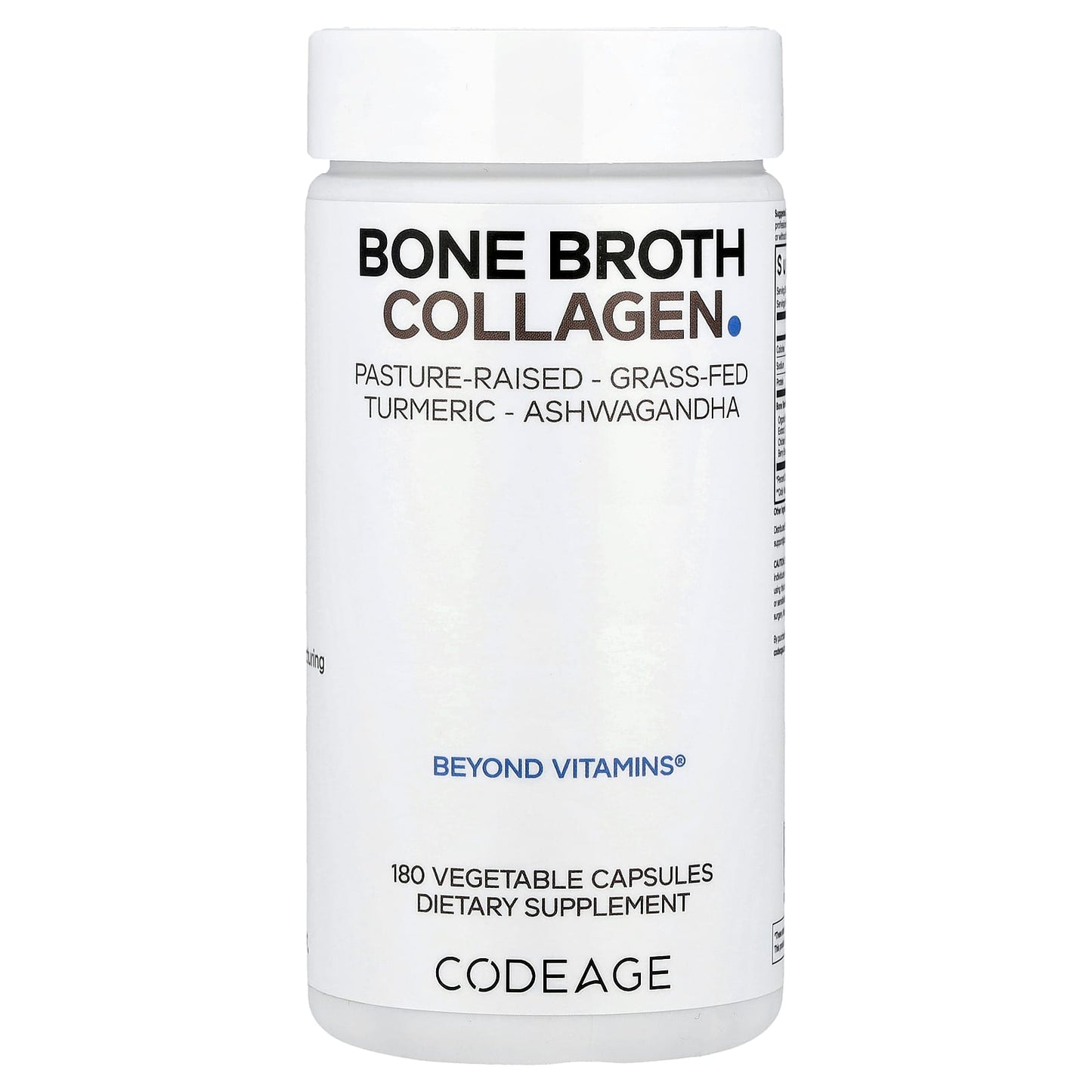 Codeage Grass-Fed Bone Broth Collagen 180 Capsules - Turmeric, Ashwagandha - Image 1