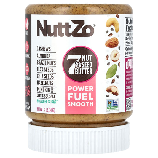 Nuttzo, Power Fuel, 7 Nut & Seed Butter, Smooth, 12 oz (340 g) - Image 1