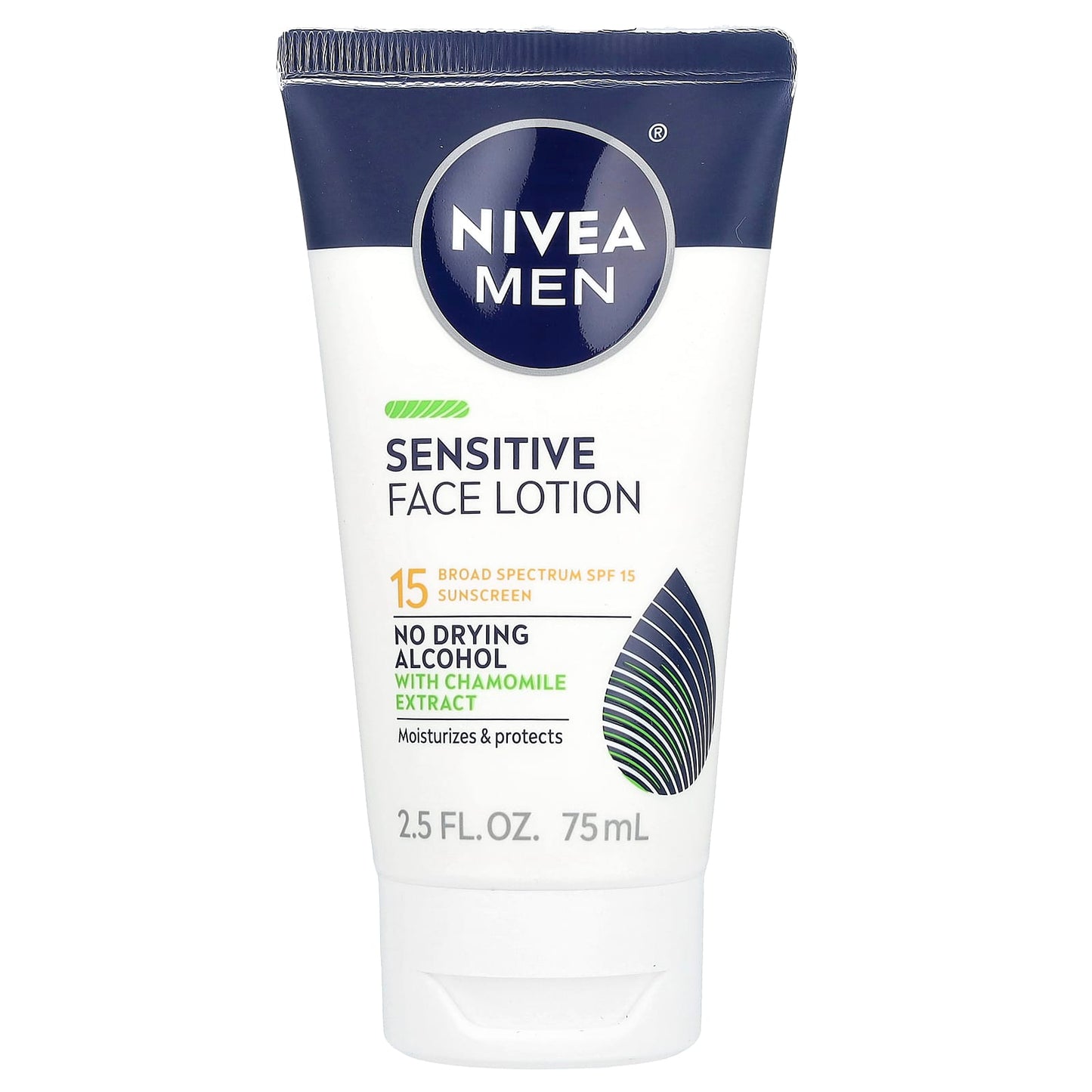 Nivea, Men, Sensitive Face Lotion, SPF 15, 2.5 fl oz (75 ml) - Image 1