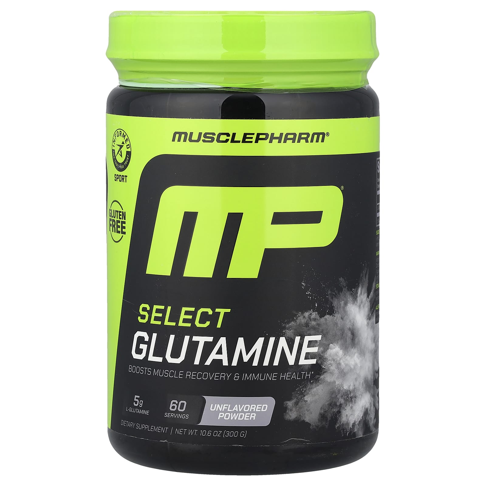 MusclePharm, Select, Glutamine Powder, Unflavored, 10.6 oz (300 g) - Image 1