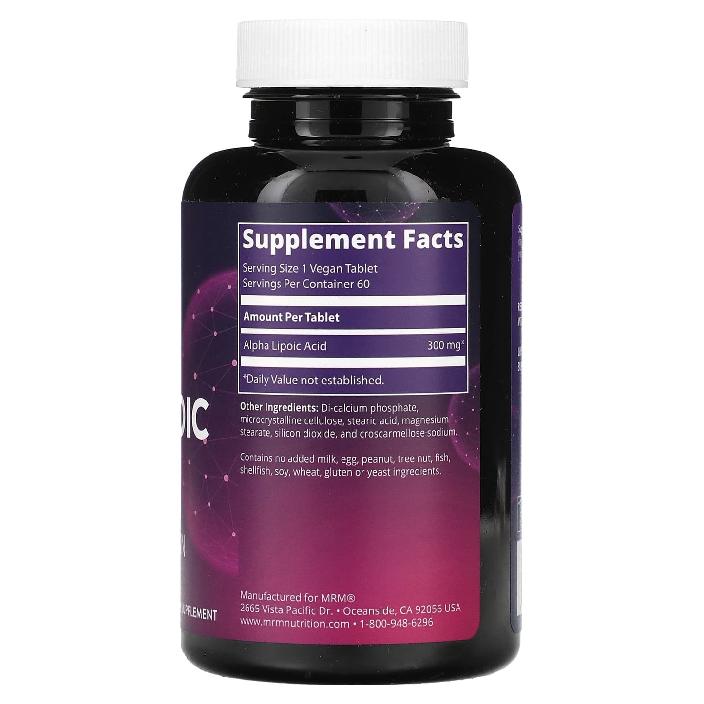 MRM Nutrition, Alpha Lipoic Acid, 60 Vegan Tablets (300 mg per Tablet) - Image 2