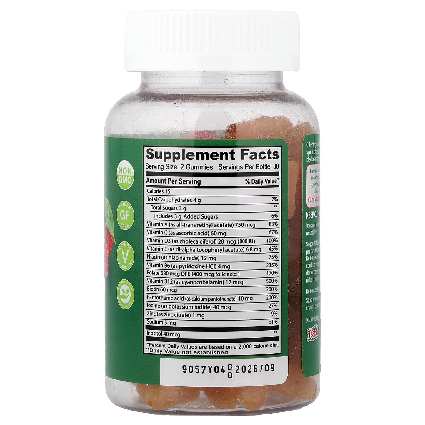 YumVs, Multi Vitamin for Adults, Raspberry, 60 Jelly Vitamins - Image 2