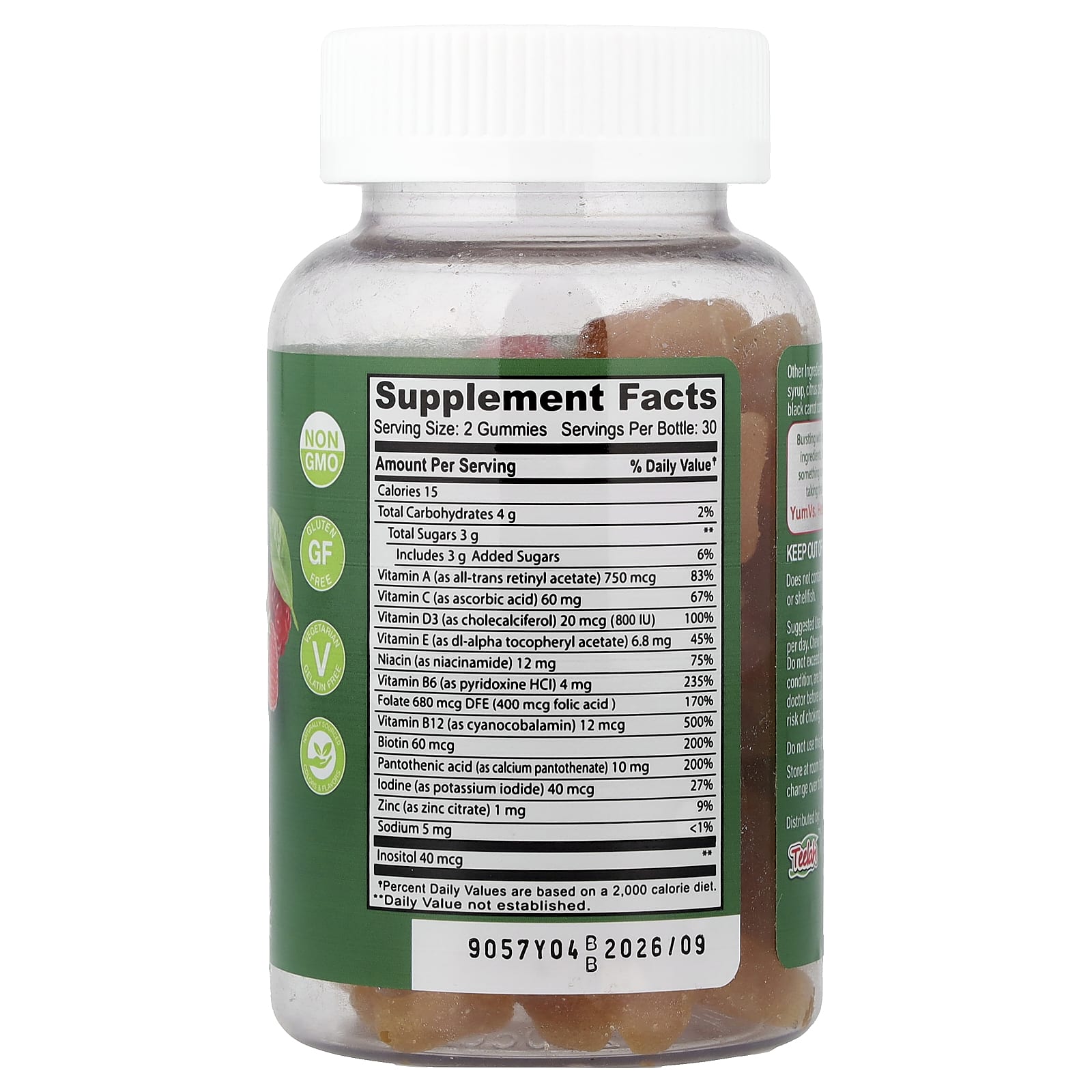 YumVs, Multi Vitamin for Adults, Raspberry, 60 Jelly Vitamins - Image 2