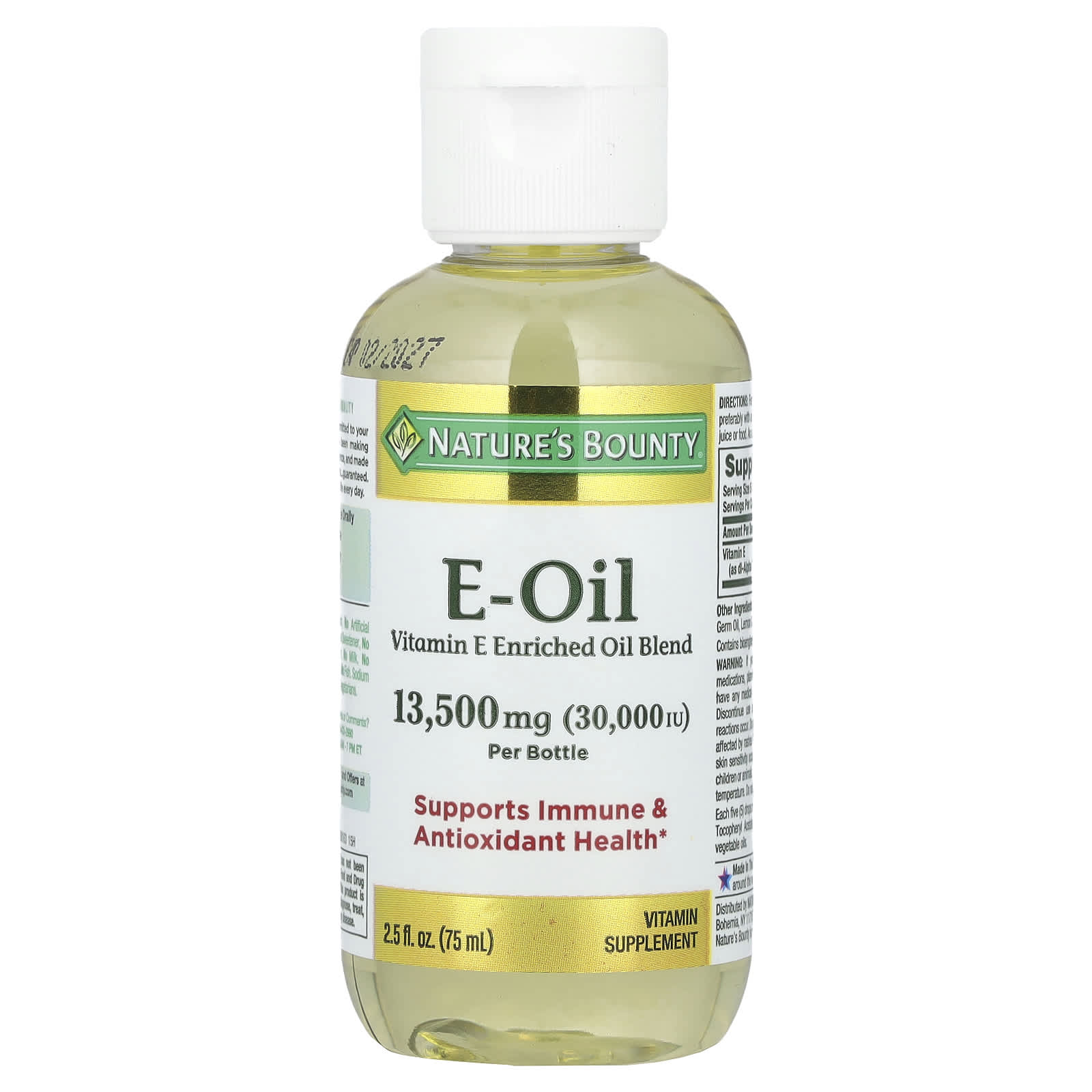 Nature's Bounty, Vitamin E-Oil, 2.5 fl oz (75 ml) - Image 1