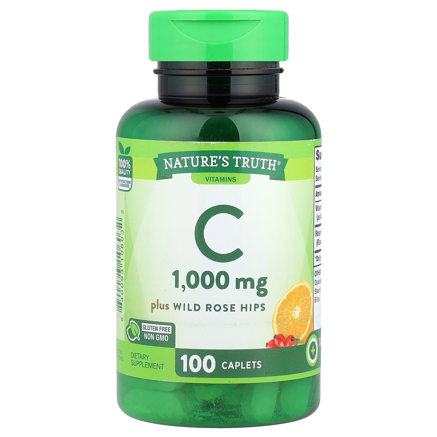 Nature's Truth, Vitamin C Plus Wild Rose Hips, 100 Caplets - Image 1