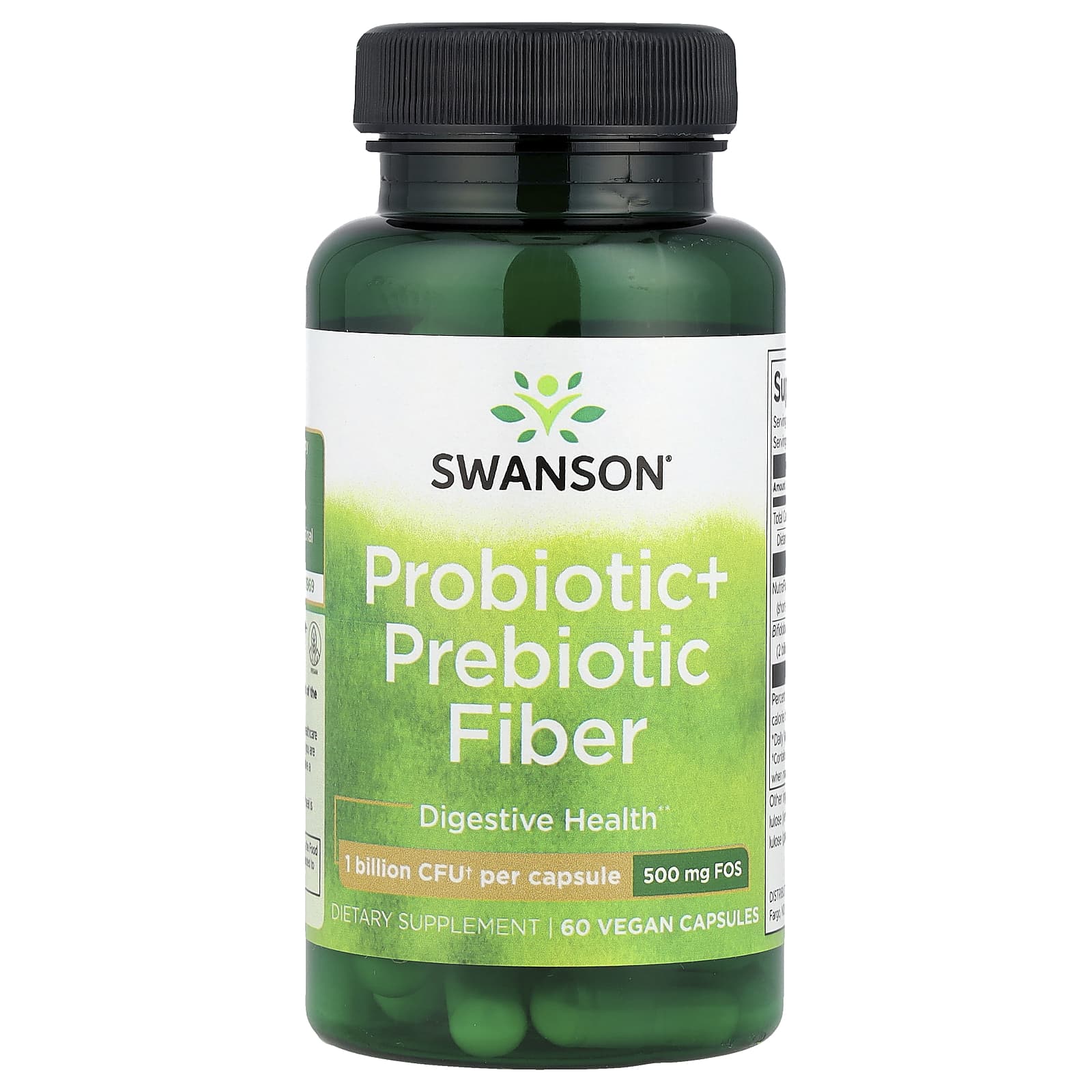 Swanson, Probiotic + Prebiotic Fiber, 60 Vegan Capsules - Image 1