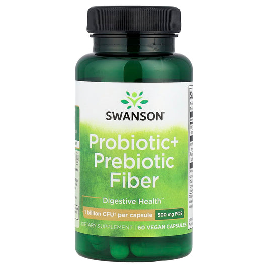 Swanson, Probiotic + Prebiotic Fiber, 60 Vegan Capsules - Image 1