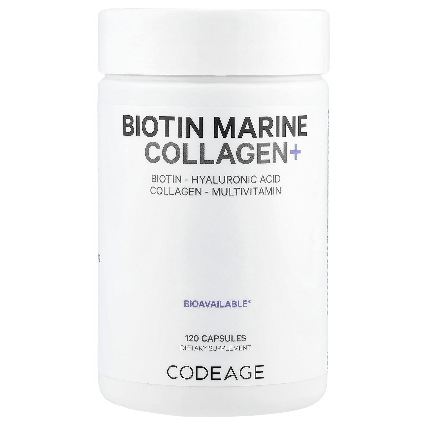 Wild Caught Biotin Marine Collagen+ by CodeAge - 120 Capsules - Image 1