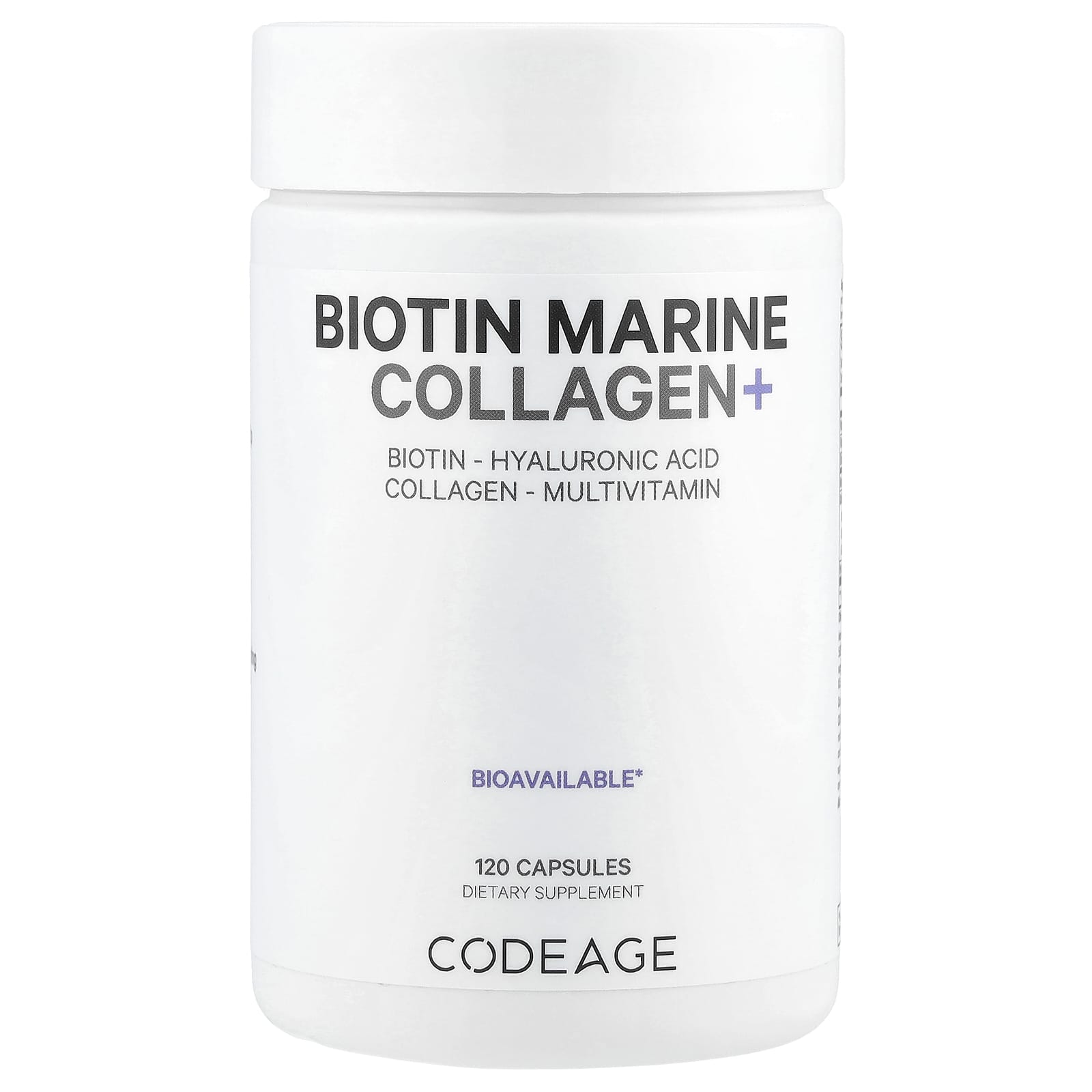 Wild Caught Biotin Marine Collagen+ by CodeAge - 120 Capsules - Image 1