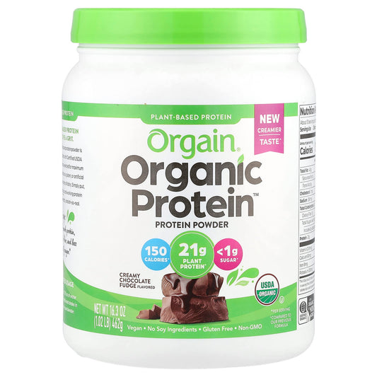 Orgain, Organic Protein™ Powder, Creamy Chocolate Fudge, 1.02 lb (462 g) - Image 1