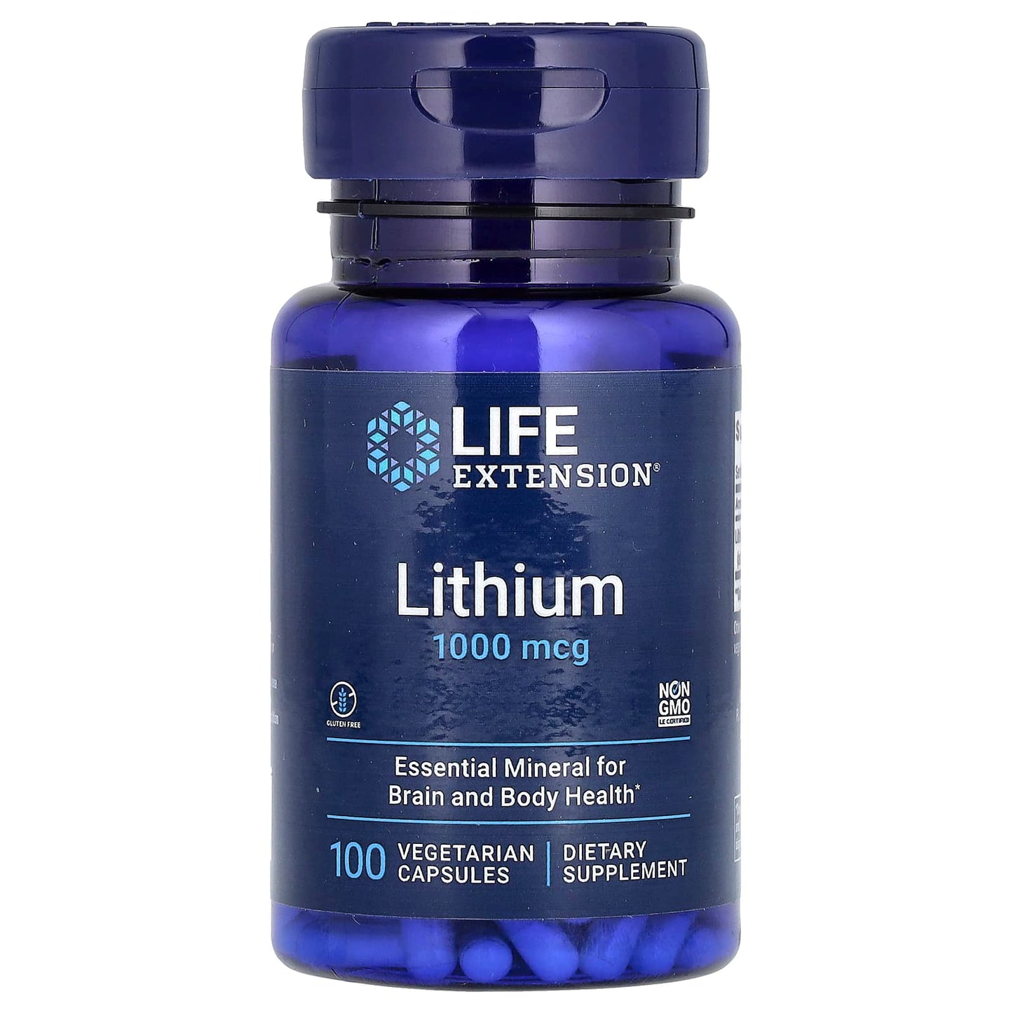 Life Extension, Lithium, 1,000 mcg, 100 Vegetarian Capsules - Image 1