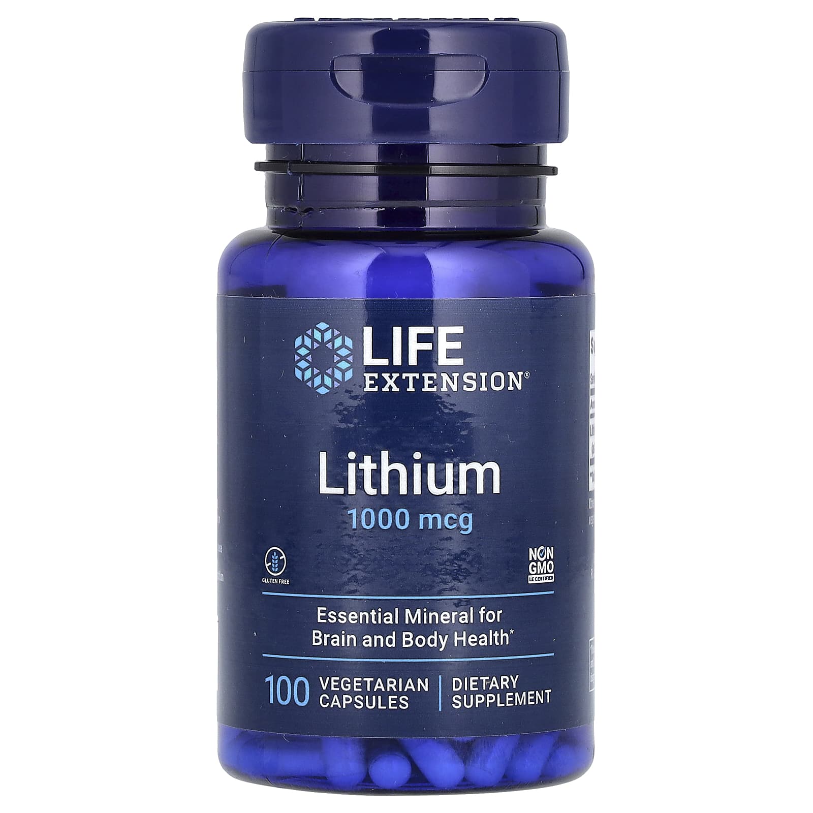 Life Extension, Lithium, 1,000 mcg, 100 Vegetarian Capsules - Image 1