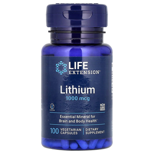 Life Extension, Lithium, 1,000 mcg, 100 Vegetarian Capsules - Image 1