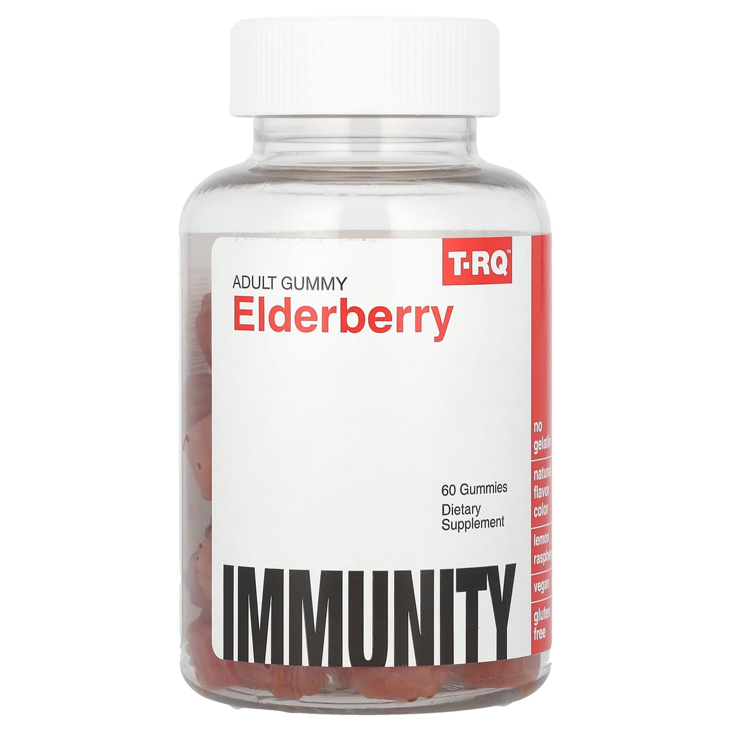 T-RQ, Elderberry, Immunity, Lemon Raspberry, 60 Gummies - Image 1