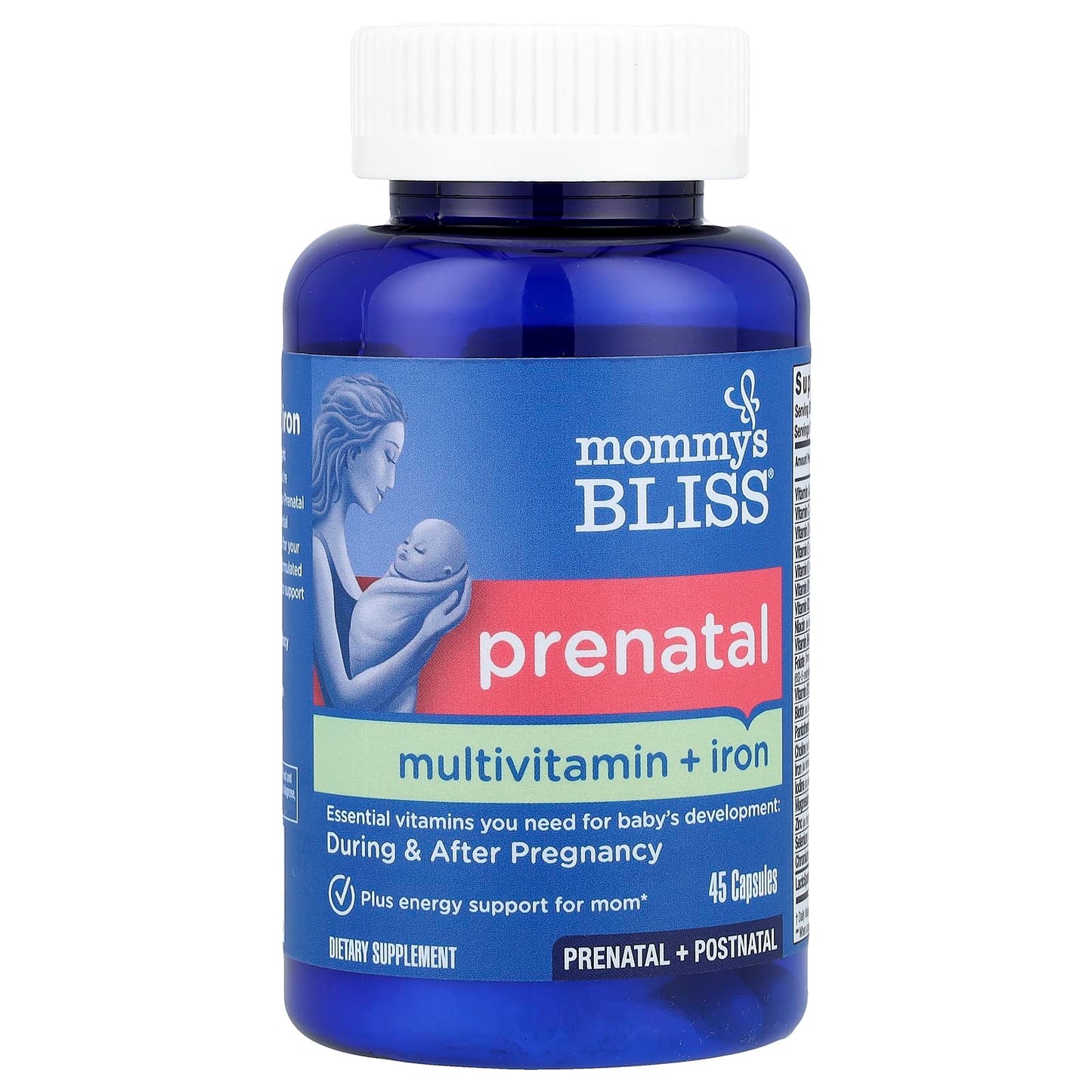Mommy's Bliss, Prenatal Multivitamin + Iron, 45 Capsules - Image 1