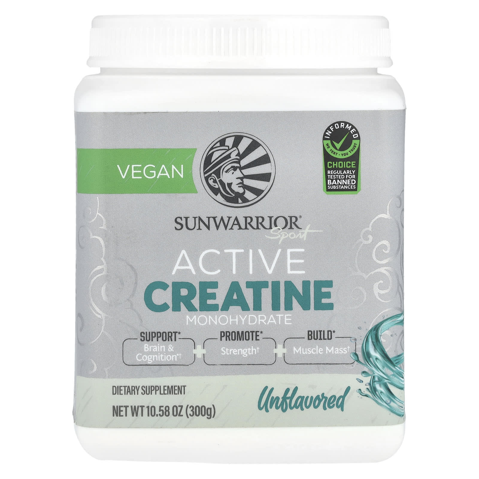 Sunwarrior, Sport, Active Creatine Monohydrate, Unflavored, 10.58 oz (300 g) - Image 1