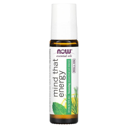 NOW Foods, Essential Oils, Mind That Energy Roll-On, 1/3 fl oz (10 ml) - Image 1