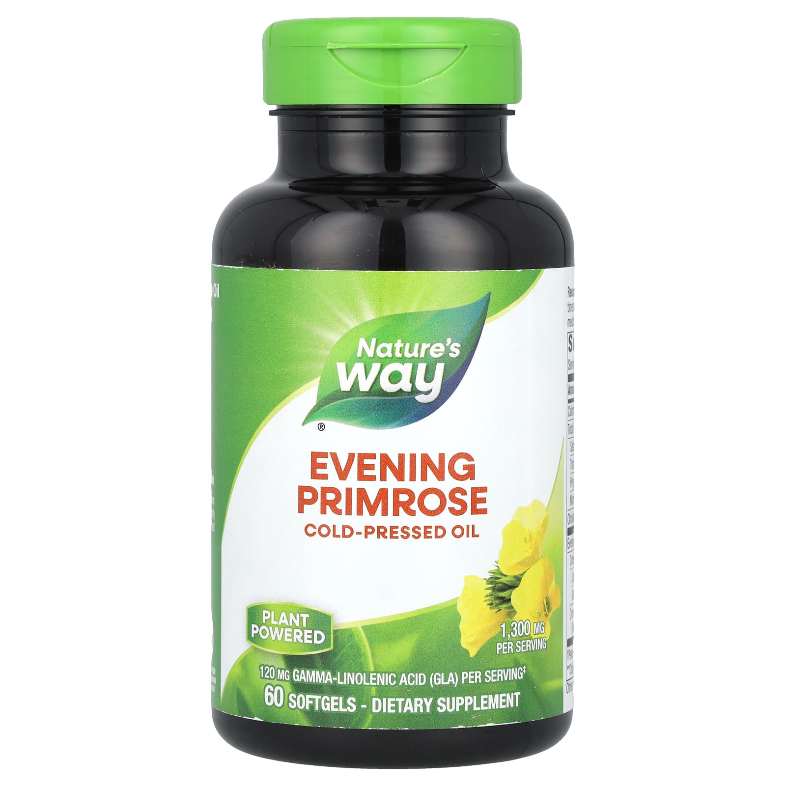 Nature's Way, Evening Primrose, 1,300 mg, 60 Softgels - Image 1