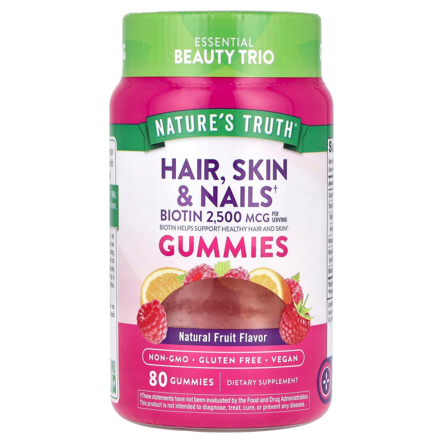 Nature's Truth, Hair, Skin & Nails, Natural Fruit, 2,500 mcg , 80 Gummies (1,250 mcg per Gummy)