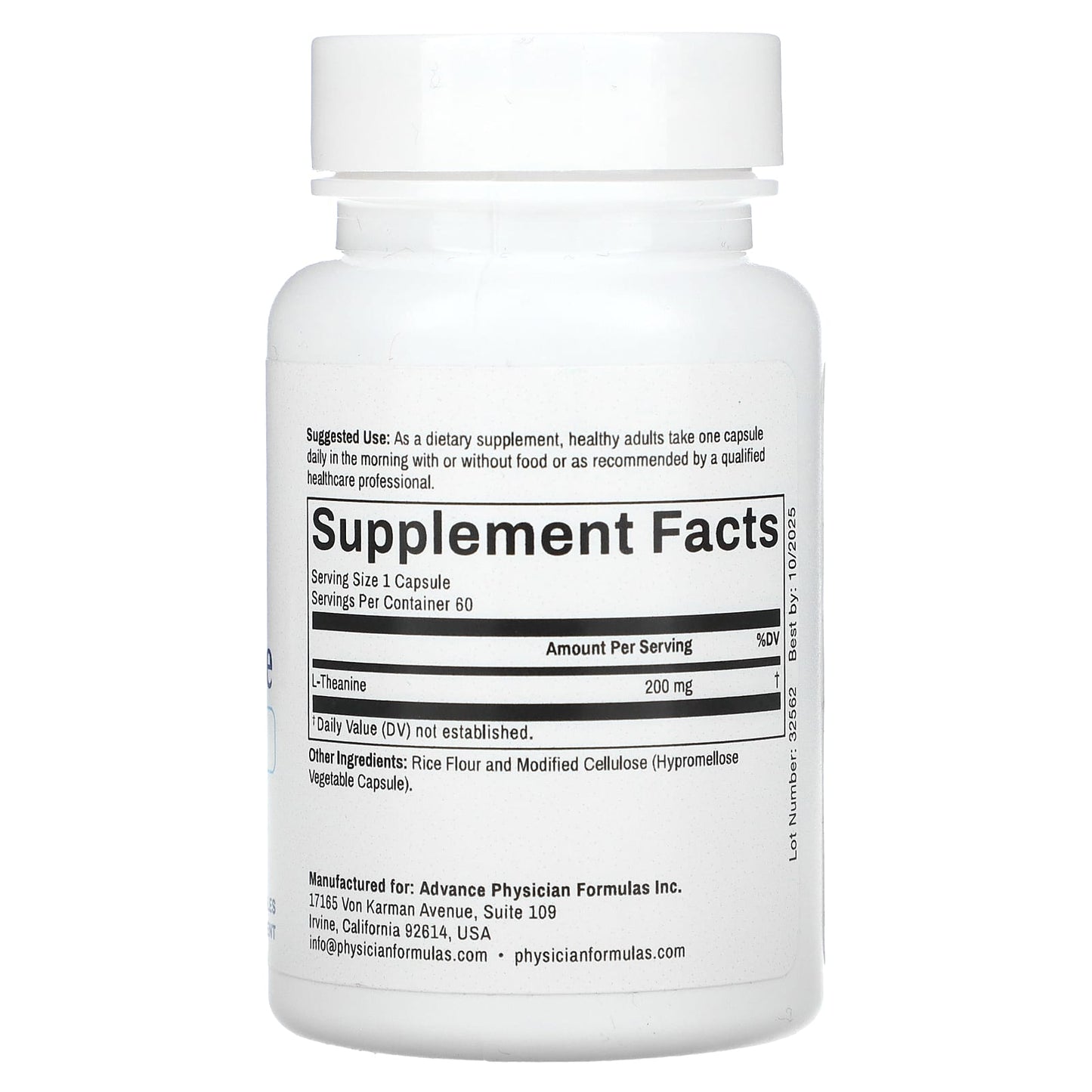 Support Relaxation with Advance Physician Formulas L-Theanine 200mg - Image 2