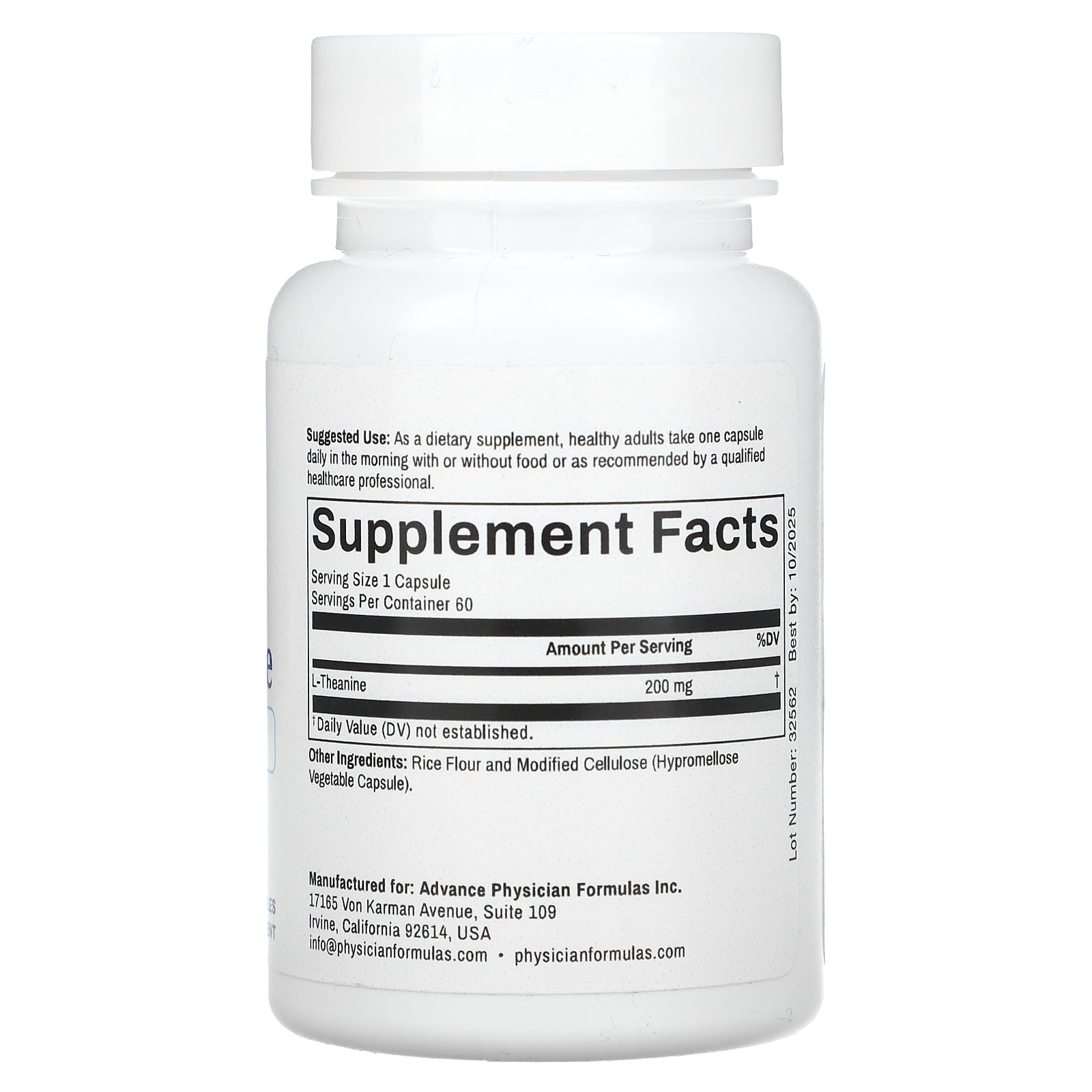 Support Relaxation with Advance Physician Formulas L-Theanine 200mg - Image 2