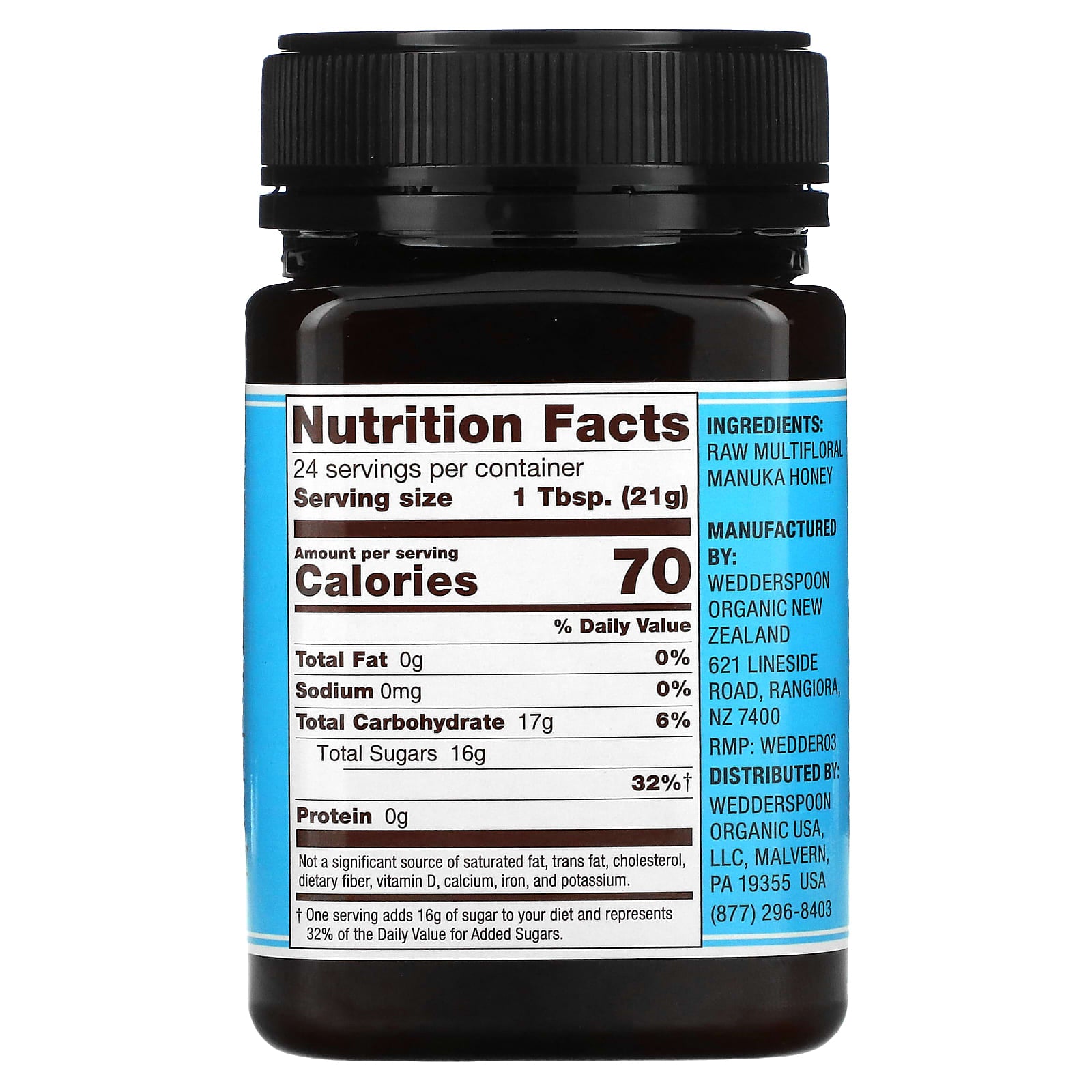 Wedderspoon, Raw Multifloral Manuka Honey, KFactor 12, 1.1 lb (500 g) - Image 2