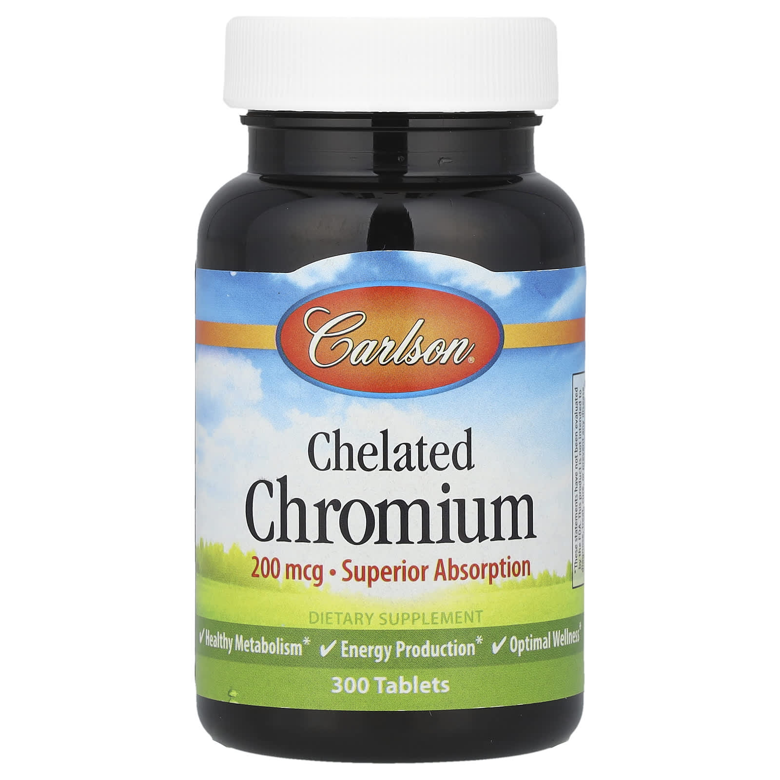 Carlson Chelated Chromium - 200mcg, 300 Tablets for Optimal Wellness - Image 1