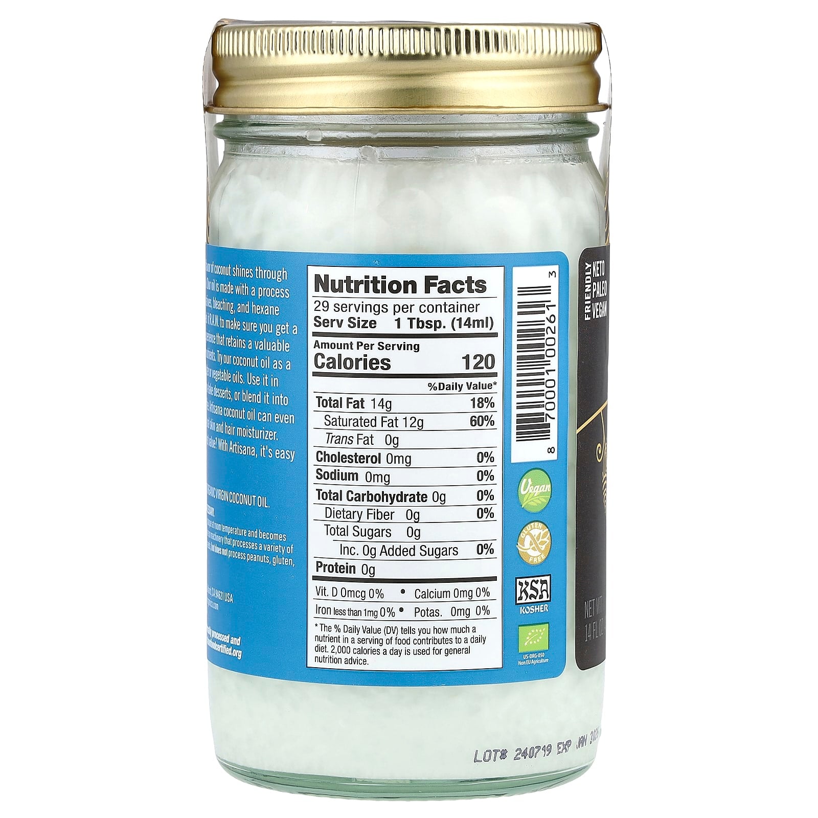 Raw Virgin Coconut Oil by Artisana - USDA Organic, Non-GMO - Image 2