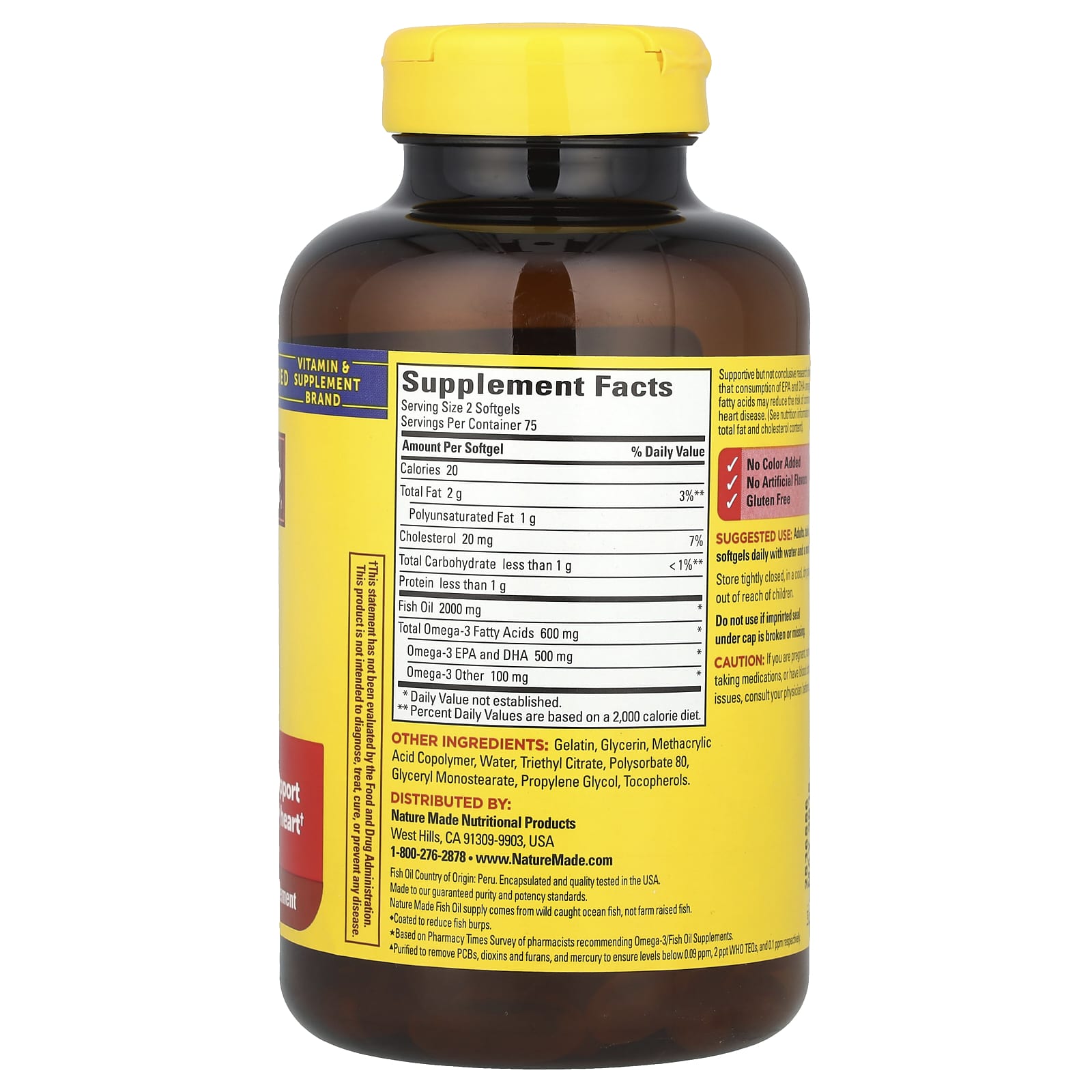 Nature Made, Fish Oil, Burp-Less, 1,000 mg, 150 Softgels - Image 2