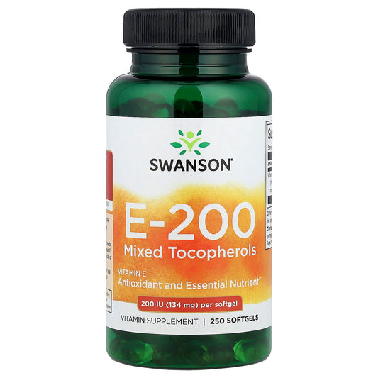 Swanson, E-200 Mixed Tocopherols, 134 mg (200 IU), 250 Softgels - Image 1