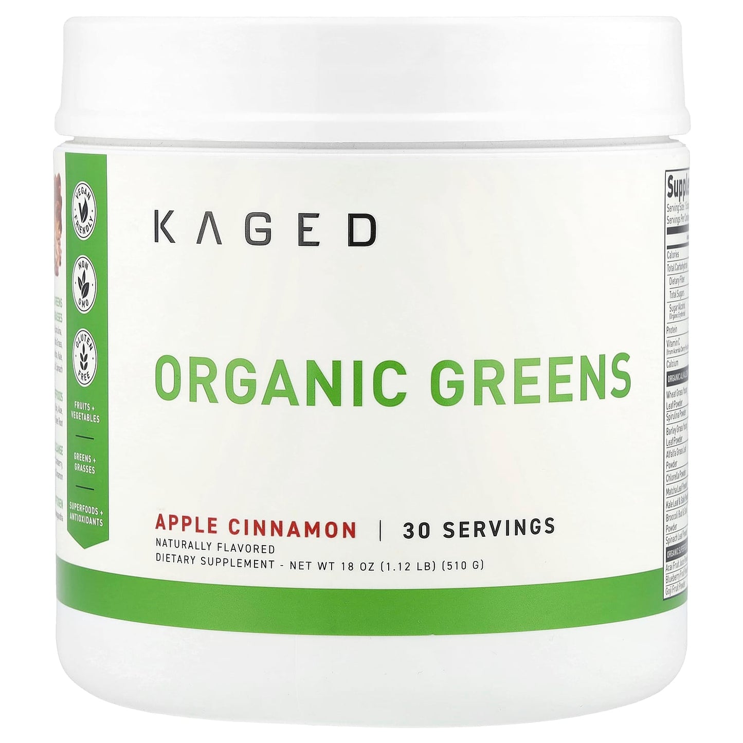 Organic Greens Superfood Drink by Kaged - Boost Energy & Gut Health - Image 1