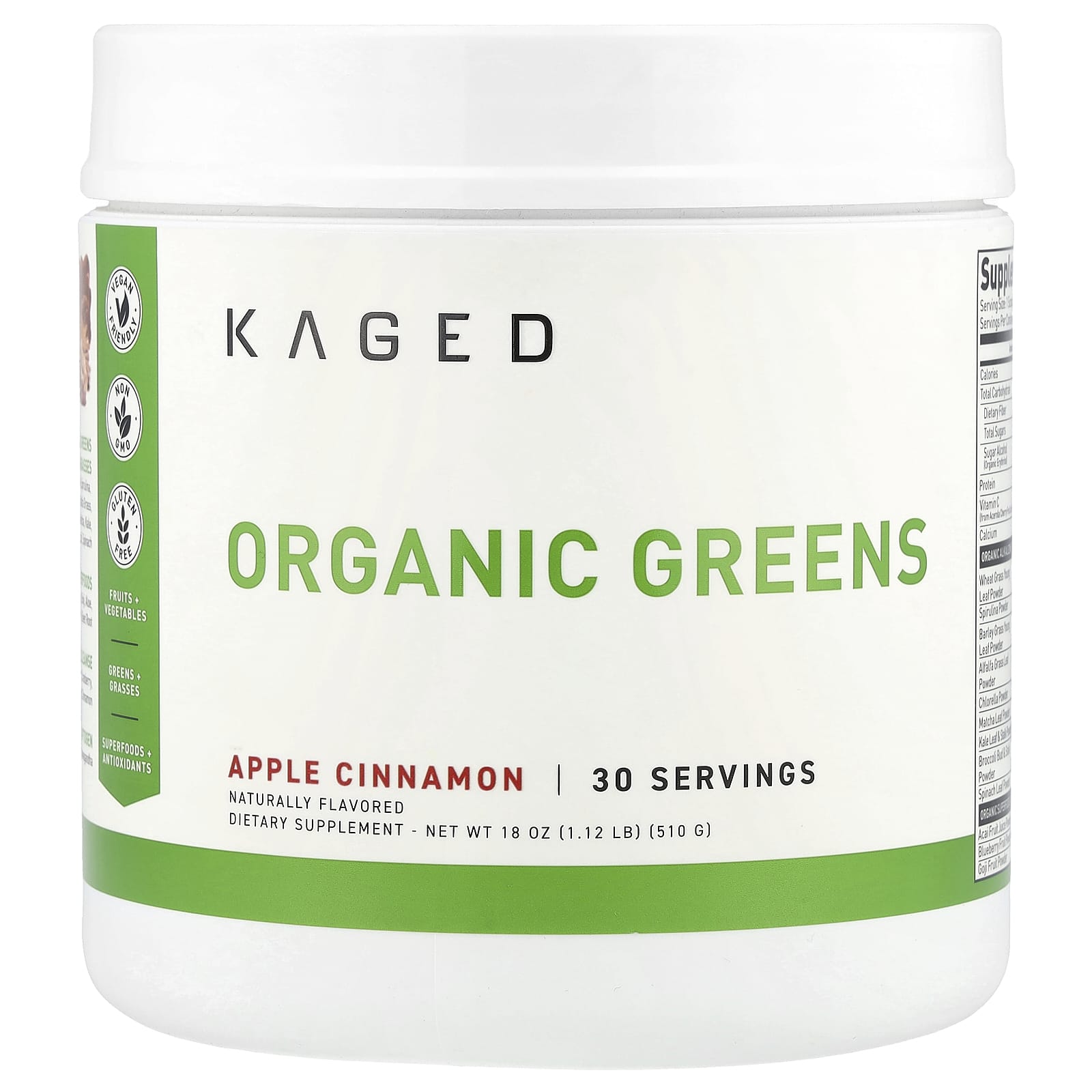 Organic Greens Superfood Drink by Kaged - Boost Energy & Gut Health - Image 1