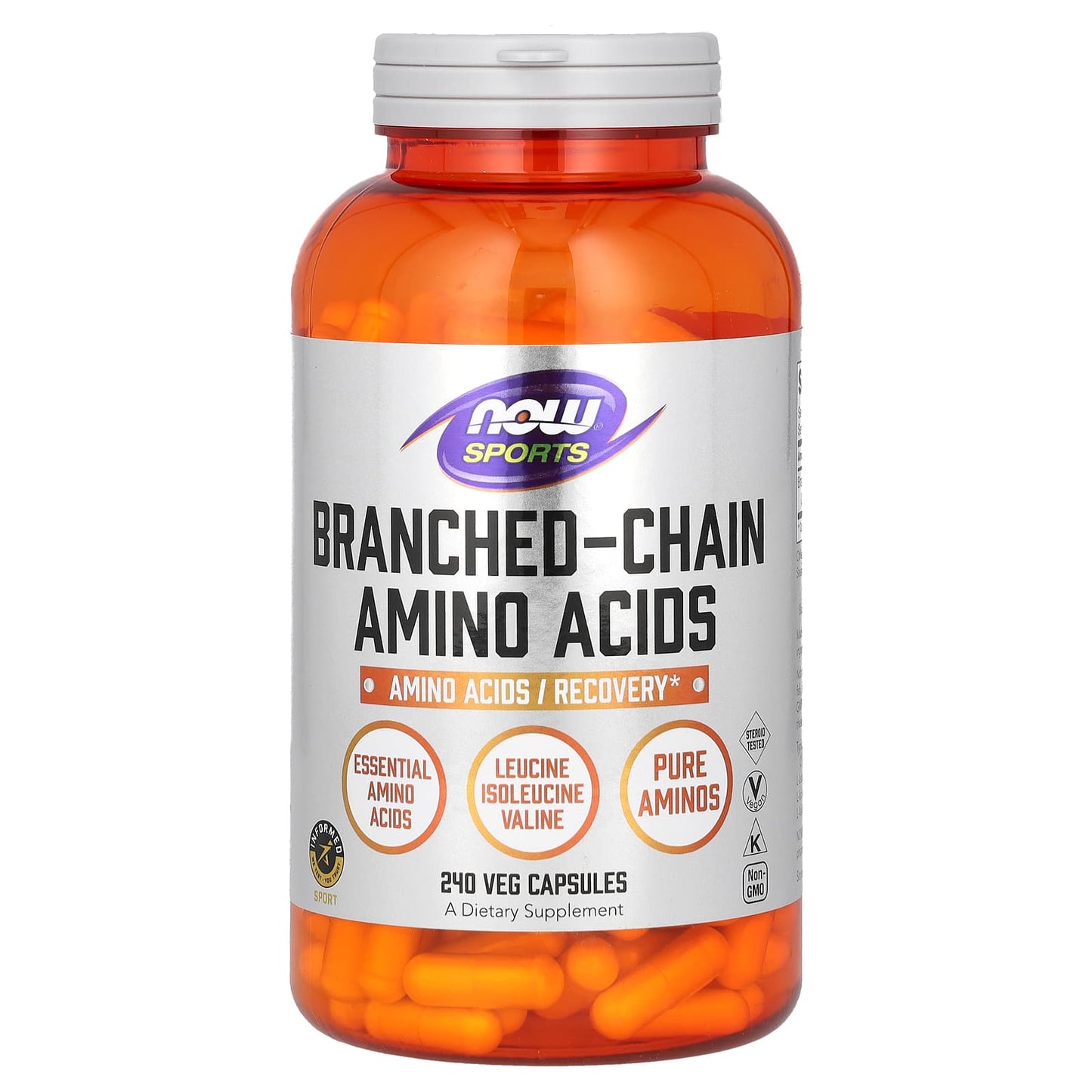 NOW Foods, Sports, Branched-Chain Amino Acids, 240 Veg Capsules - Image 1