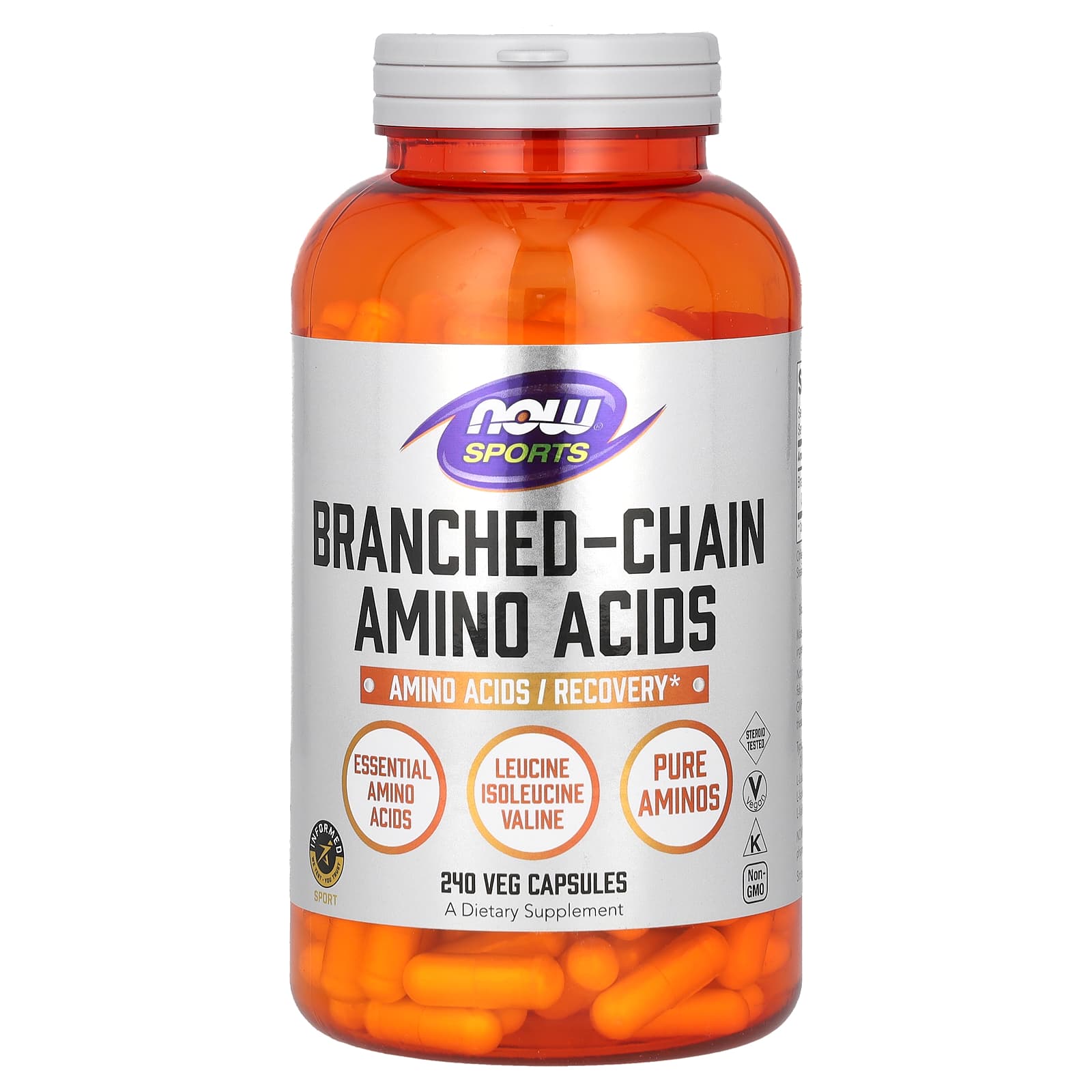 NOW Foods, Sports, Branched-Chain Amino Acids, 240 Veg Capsules - Image 1