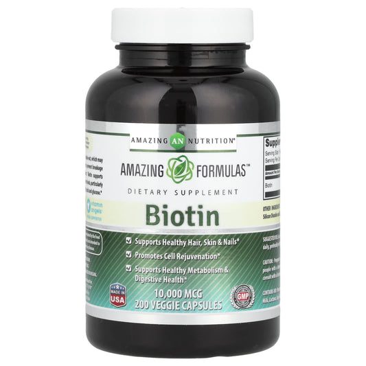 Best Biotin Supplement for Hair, Skin, and Nail Health - 200 Capsules - Image 1
