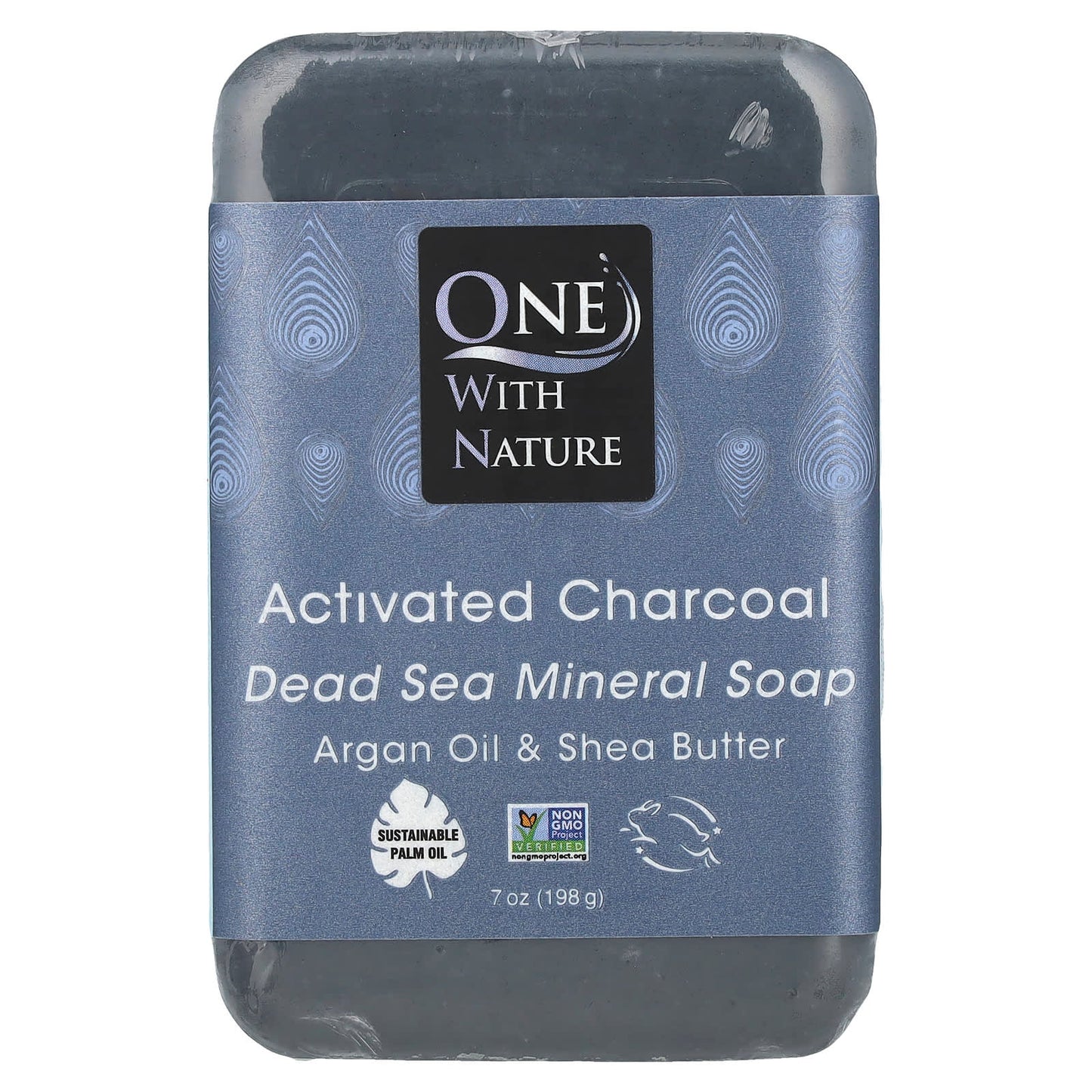 One with Nature, Dead Sea Mineral Soap Bar, Activated Charcoal, 7 oz (198 g) - Image 1
