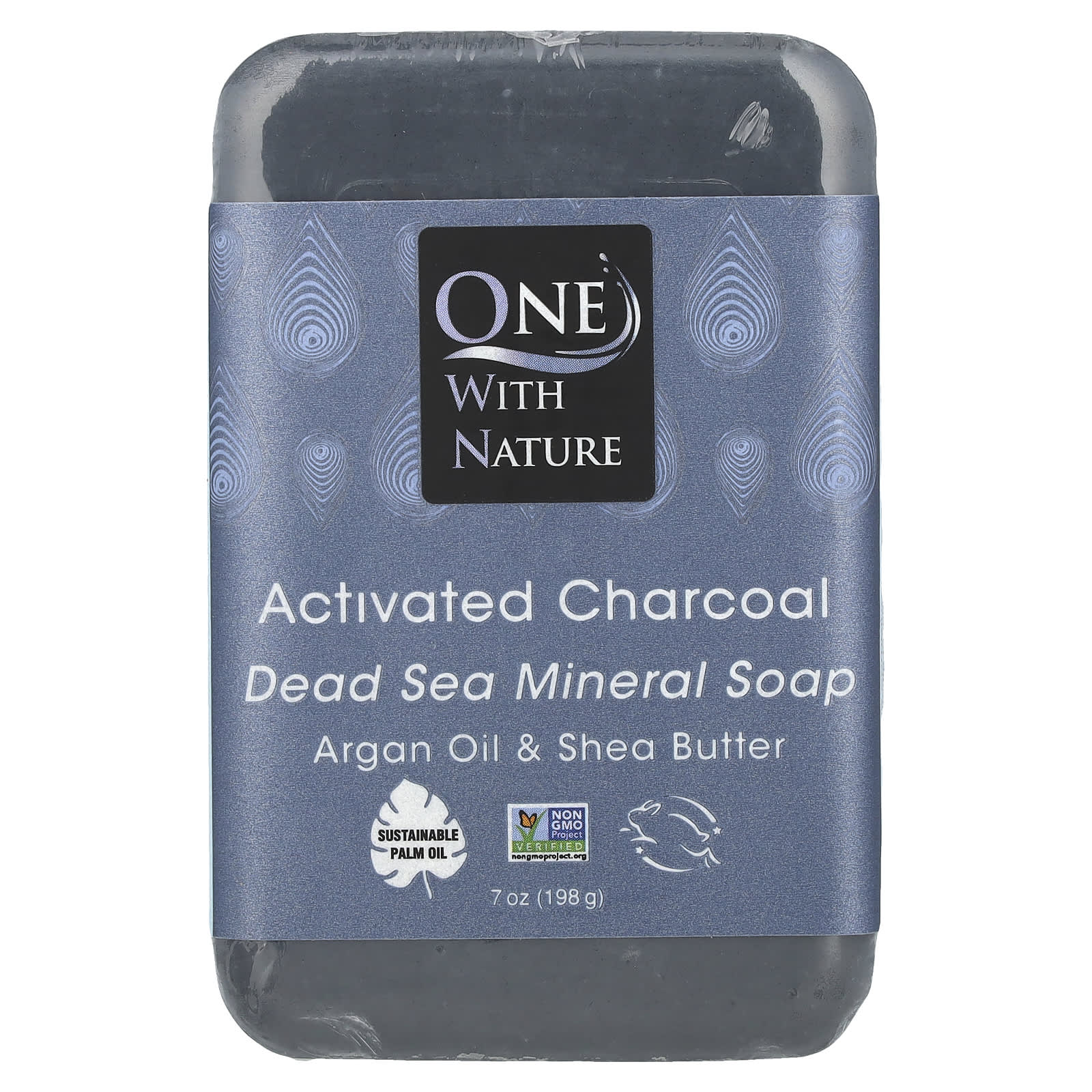 One with Nature, Dead Sea Mineral Soap Bar, Activated Charcoal, 7 oz (198 g) - Image 1