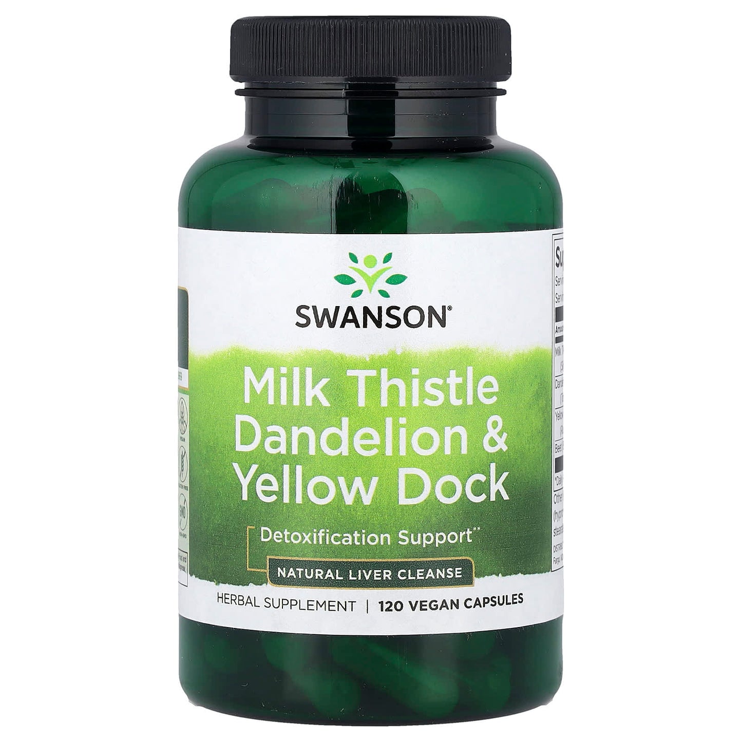 Swanson, Milk Thistle Dandelion & Yellow Dock, 120 Vegan Capsules - Image 1