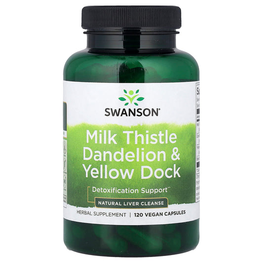 Swanson, Milk Thistle Dandelion & Yellow Dock, 120 Vegan Capsules - Image 1