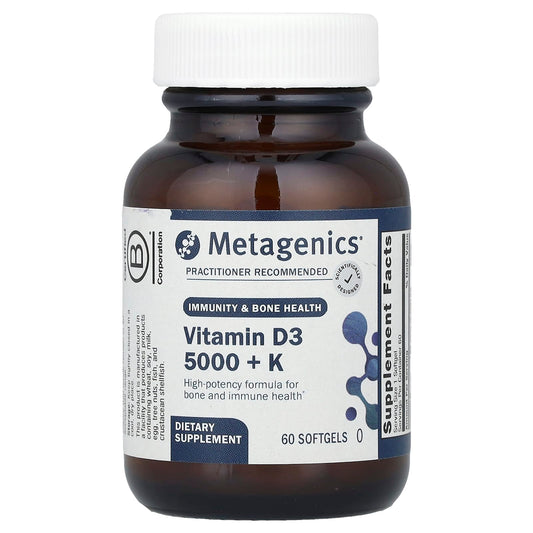Metagenics, Vitamin D3 5,000 + K, 60 Softgels - Image 1