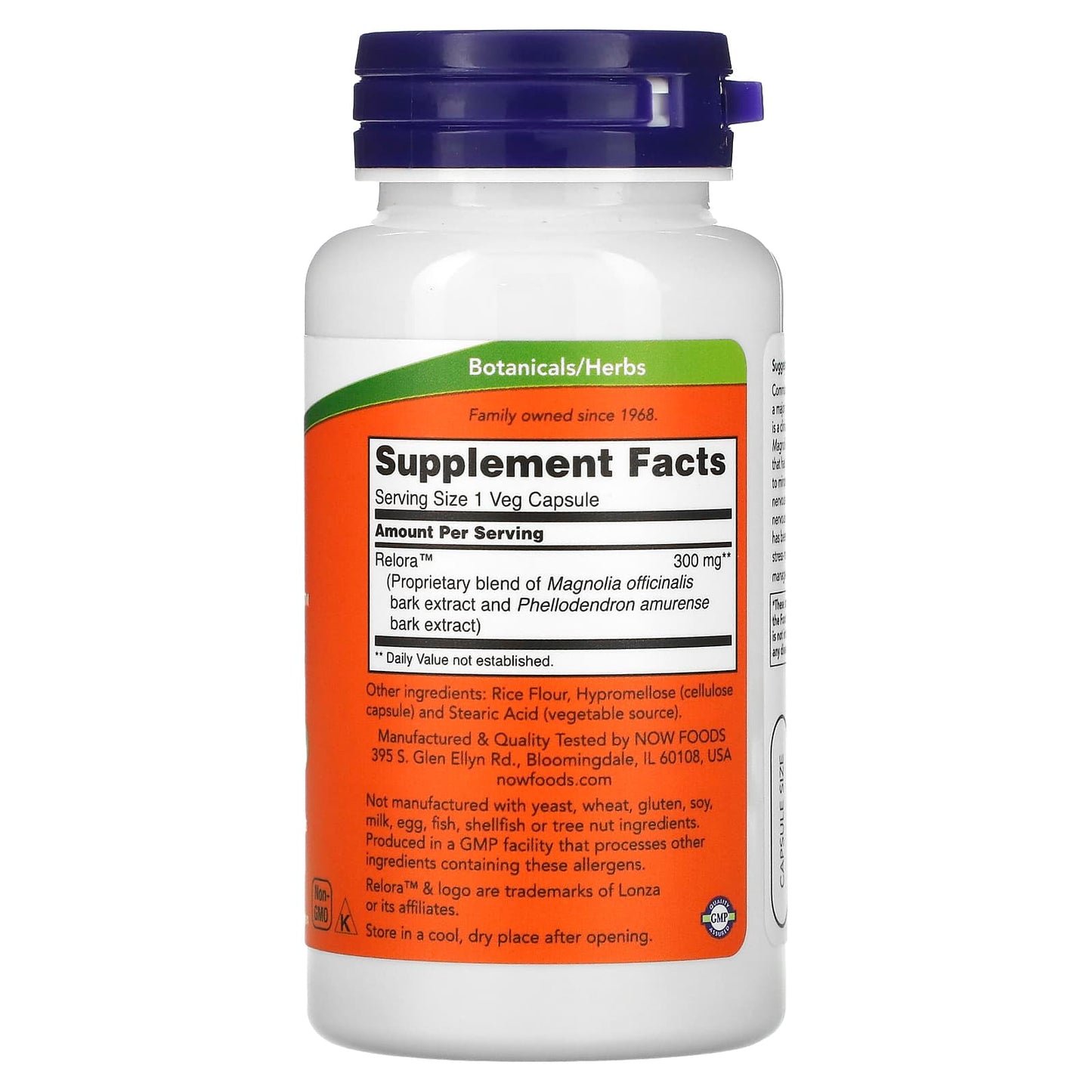NOW Foods, Relora, 300 mg, 60 Veg Capsules - Image 2