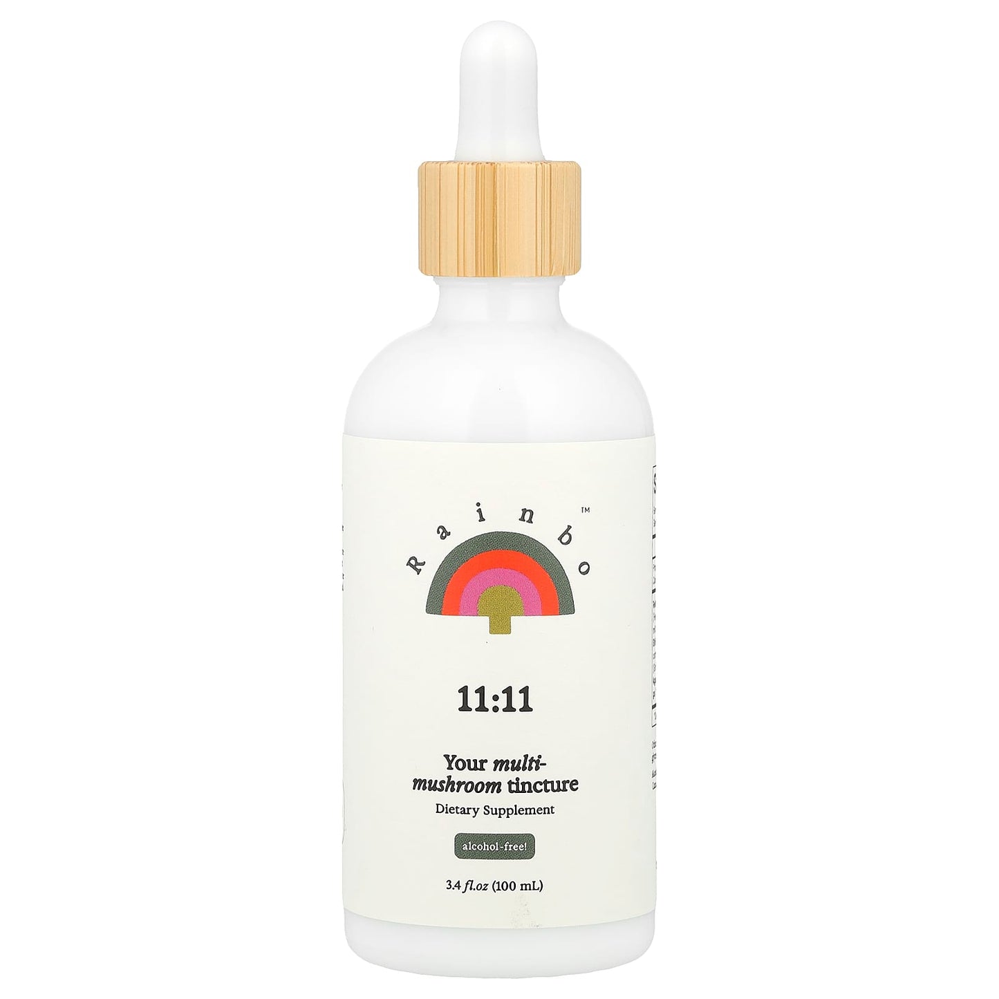 Rainbo, 11:11 Multi-Mushroom Tincture, Alcohol-Free, 3.4 fl oz (100 ml) - Image 1