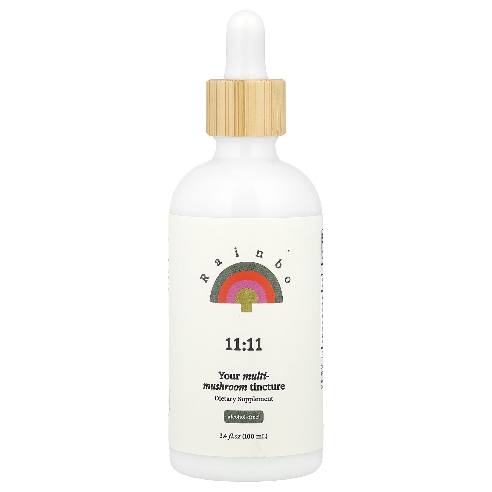 Rainbo, 11:11 Multi-Mushroom Tincture, Alcohol-Free, 3.4 fl oz (100 ml) - Image 1