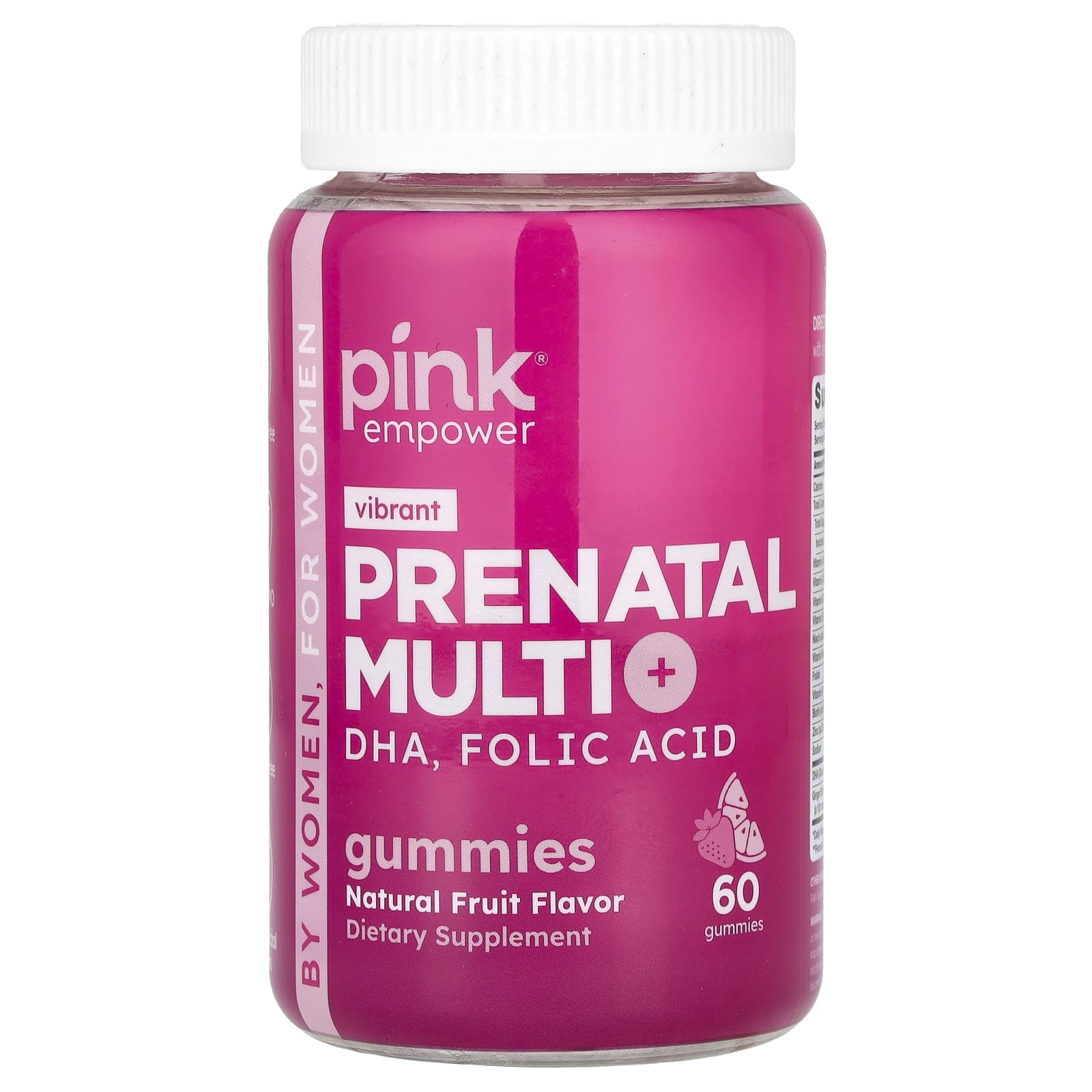 Pink, Prenatal Multi Gummies + DHA, Folic Acid, Natural Fruit, 60 Gummies - Image 1