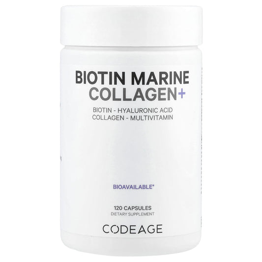 Wild Caught Biotin Marine Collagen+ by CodeAge - 120 Capsules - Image 1