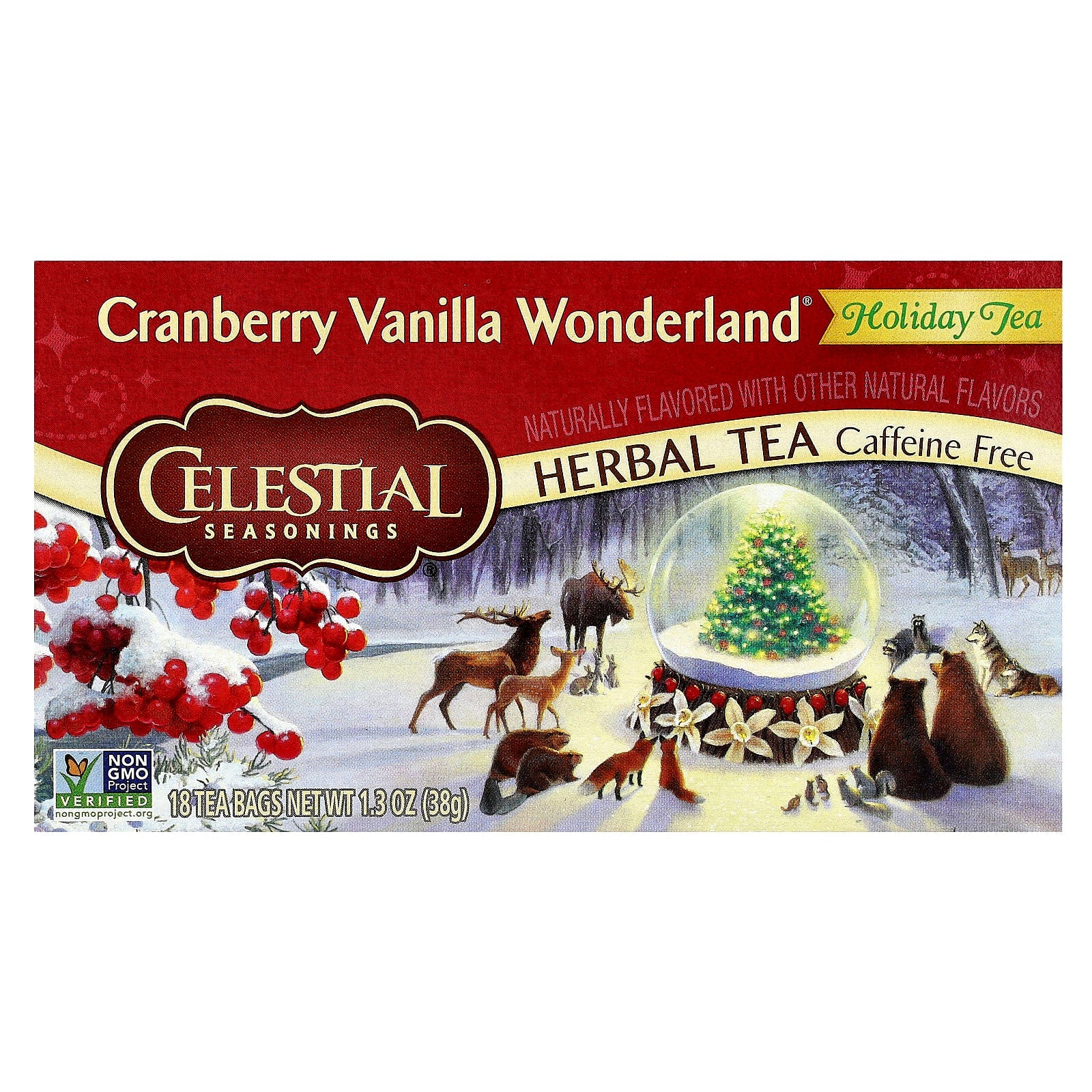 Celestial Seasonings Cranberry Vanilla Wonderland Herbal Tea - 18 Tea Bags - Image 1