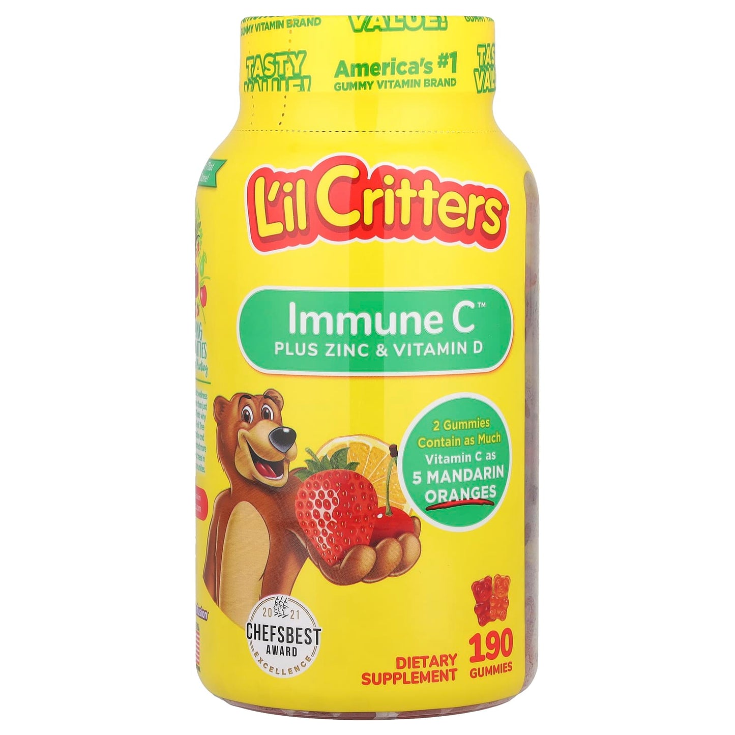 L'il Critters, Immune C Plus Zinc & Vitamin D, 190 Gummies - Image 1
