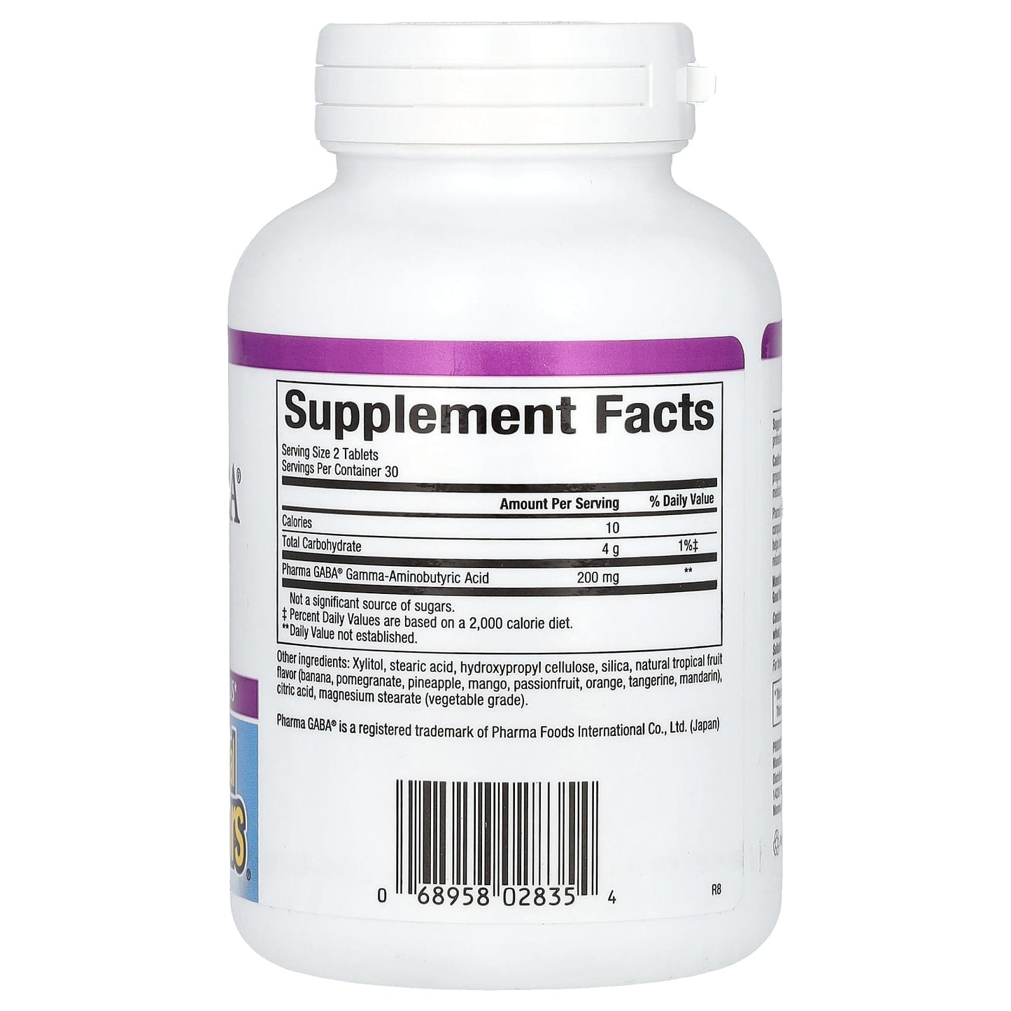 Natural Factors, Stress-Relax, Pharma GABA, 100 mg, 60 Chewable Tablets - Image 2