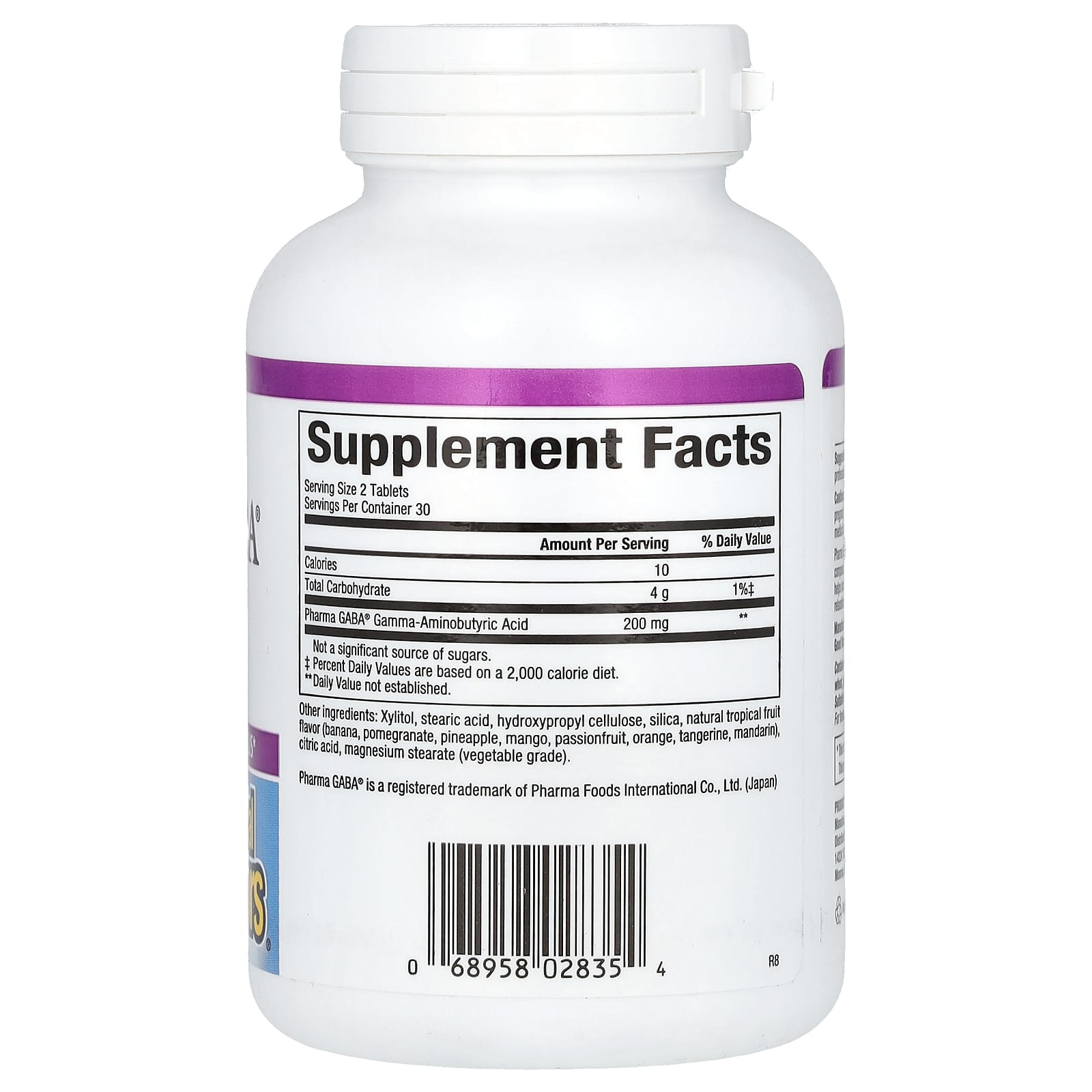 Natural Factors, Stress-Relax, Pharma GABA, 100 mg, 60 Chewable Tablets - Image 2